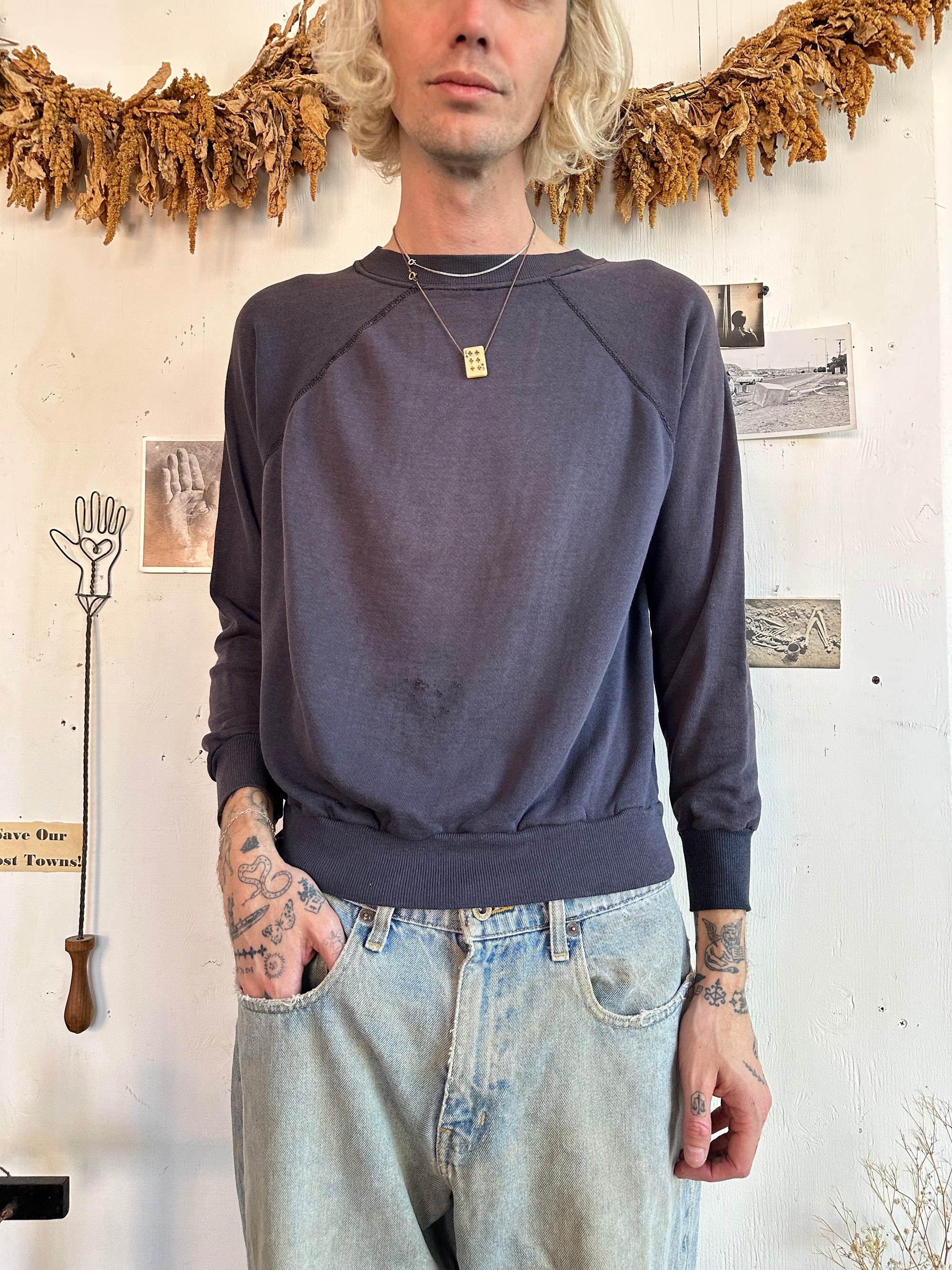 1970s Navy Blue Sweatshirt