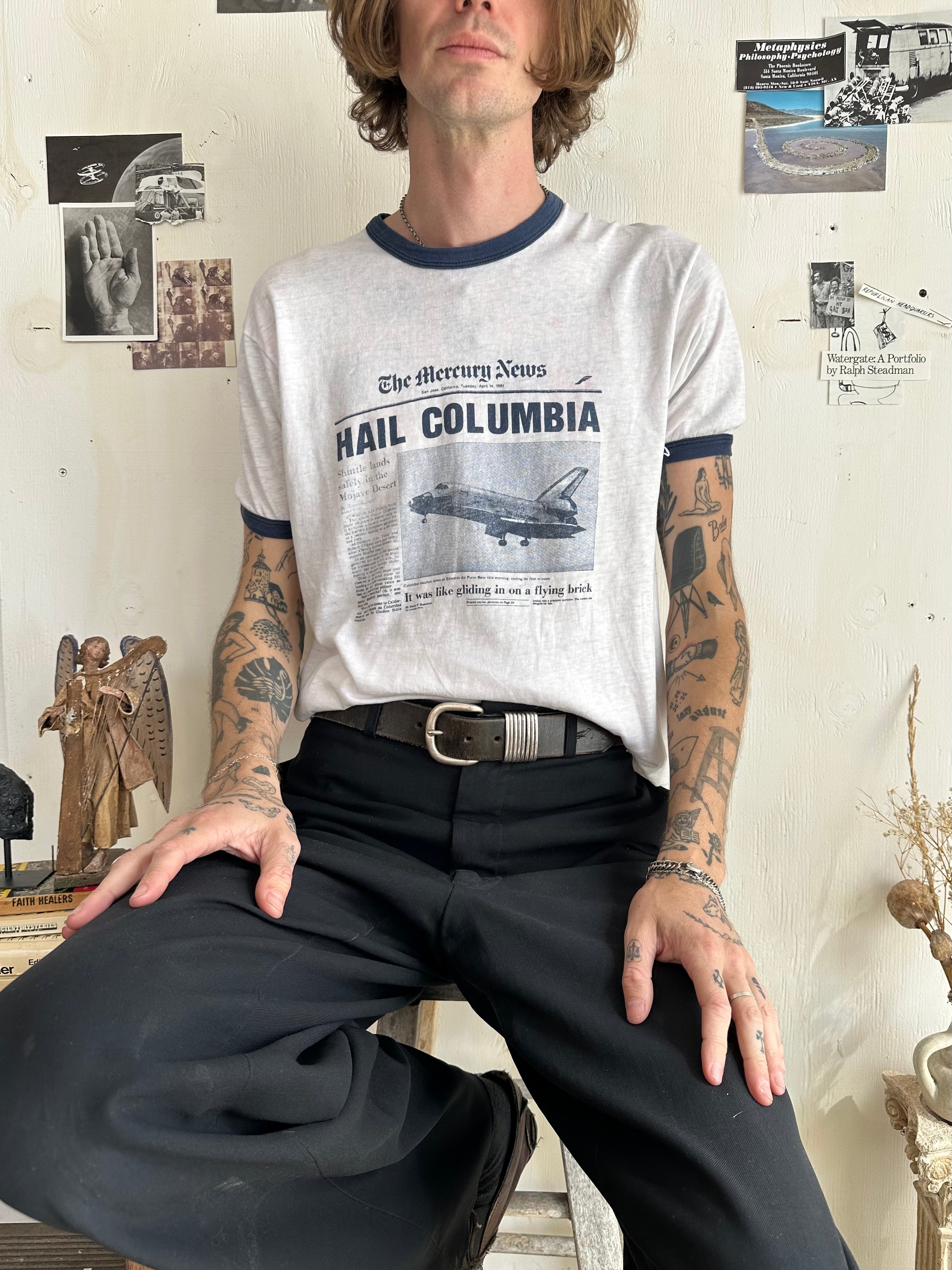 1980s Paper Thin Space Shuttle Columbia Ringer (M)