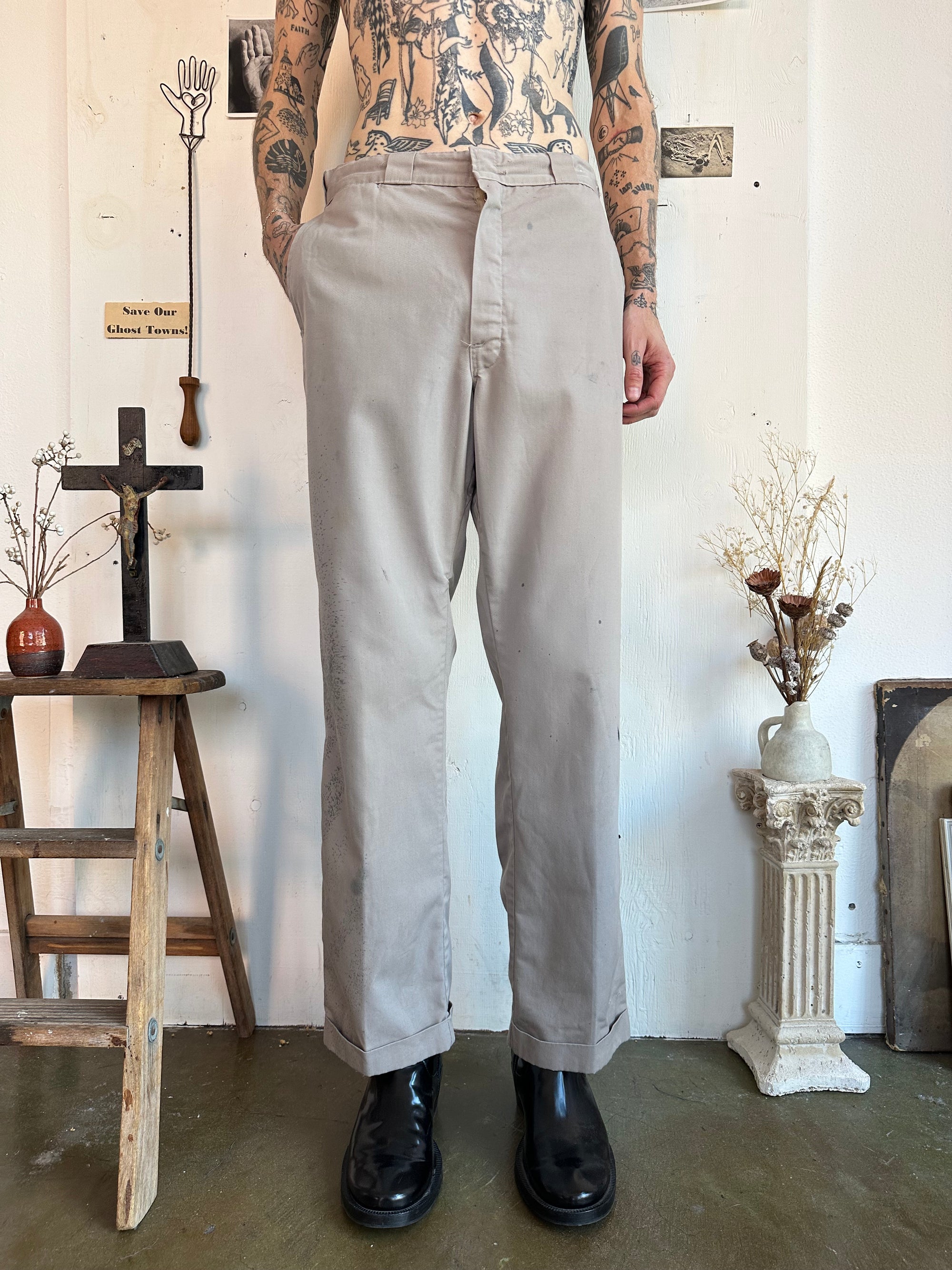1970s Thrashed Dickies Work Trousers