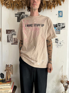 1990s/2000s Paint Stained I Make Stuff Up Tee (XL)