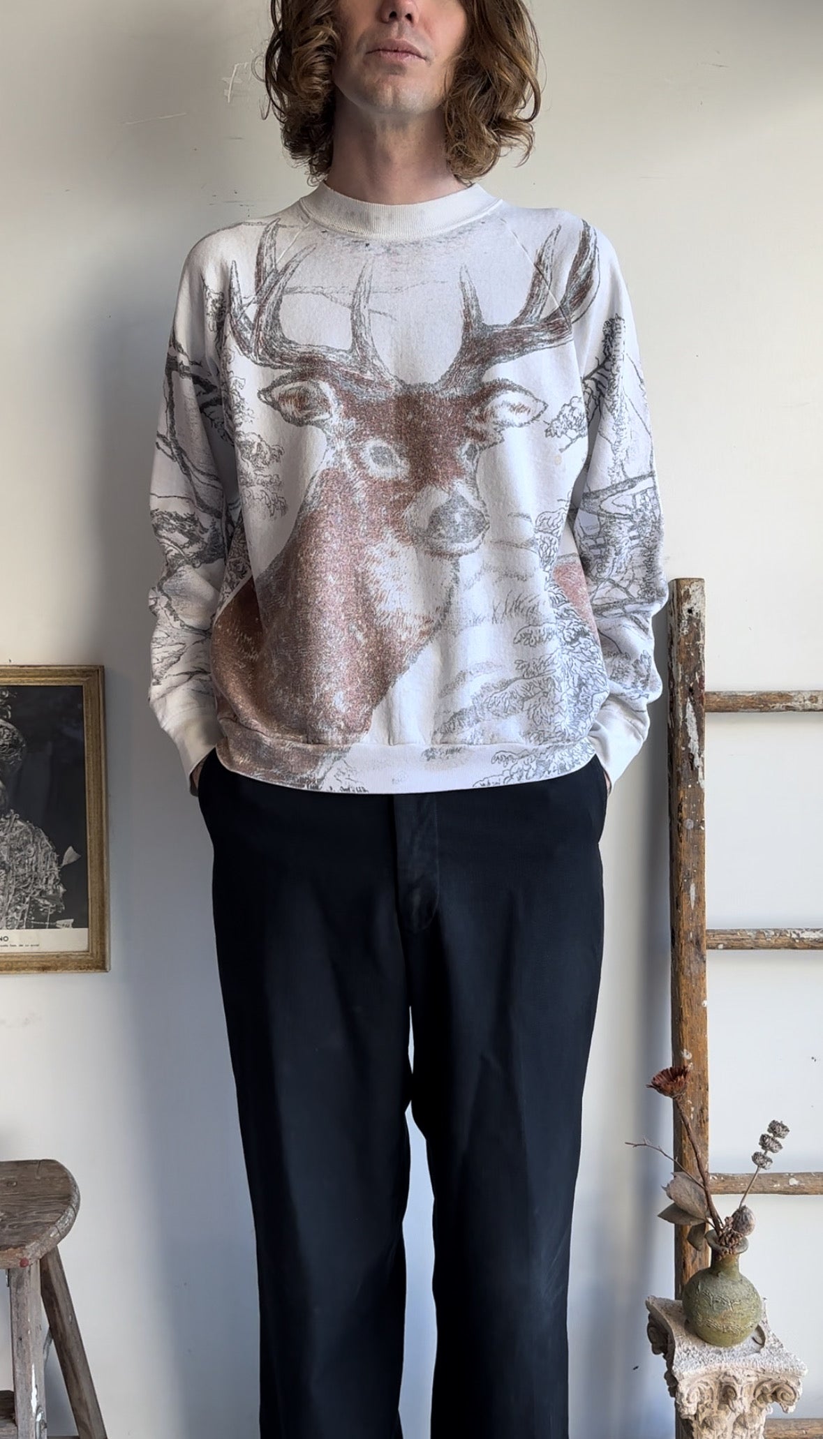 1990s Faded Buck Sweatshirt (Boxy XL)