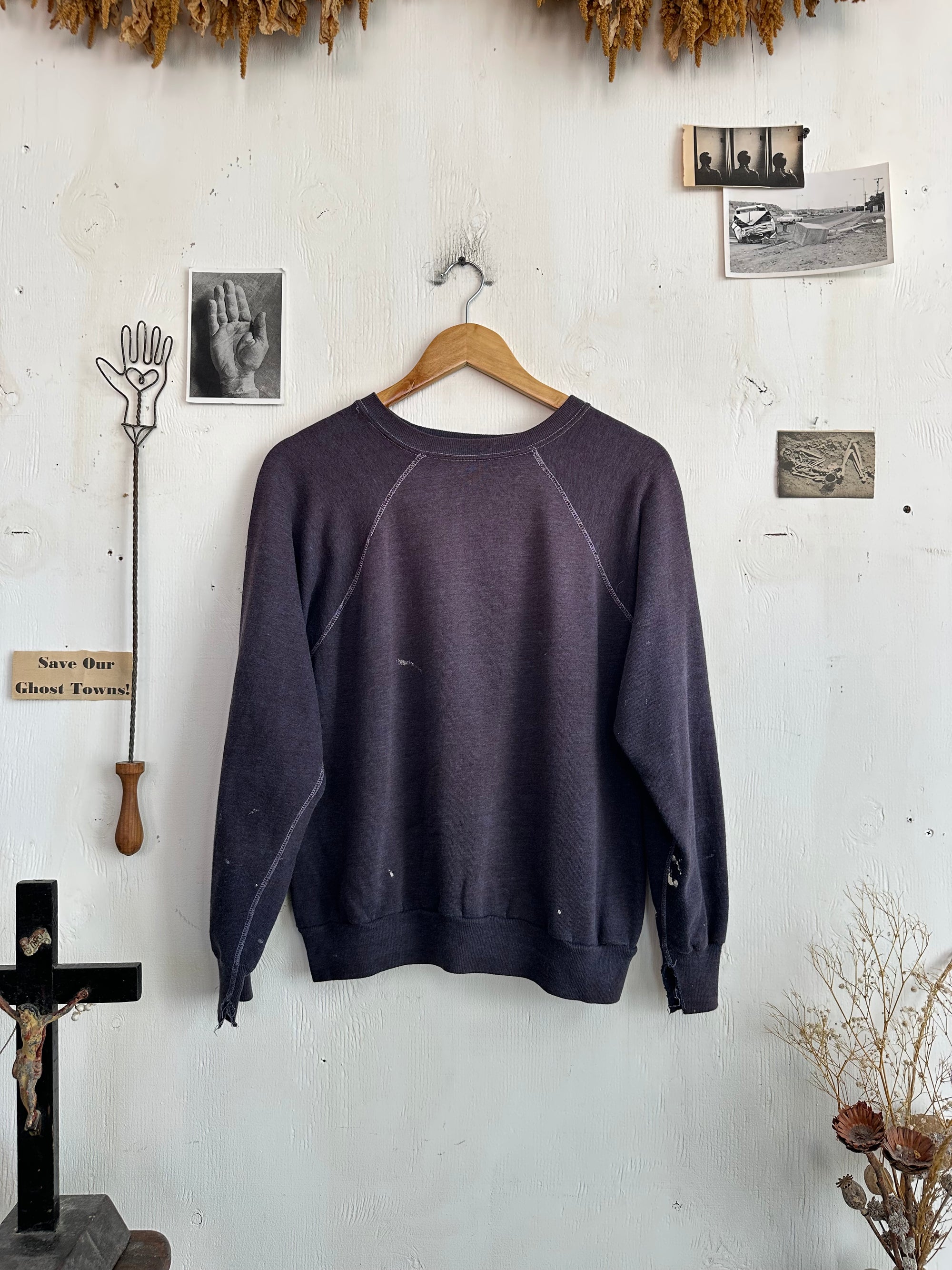 1980s Faded Faded Black/Purple Crewneck