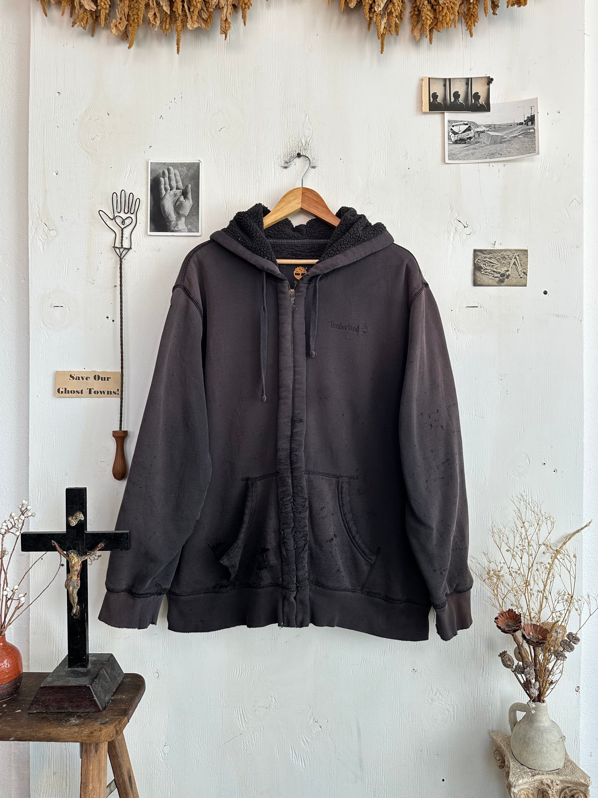 2000s Thrashed Shearling Lined Timberland Hoodie