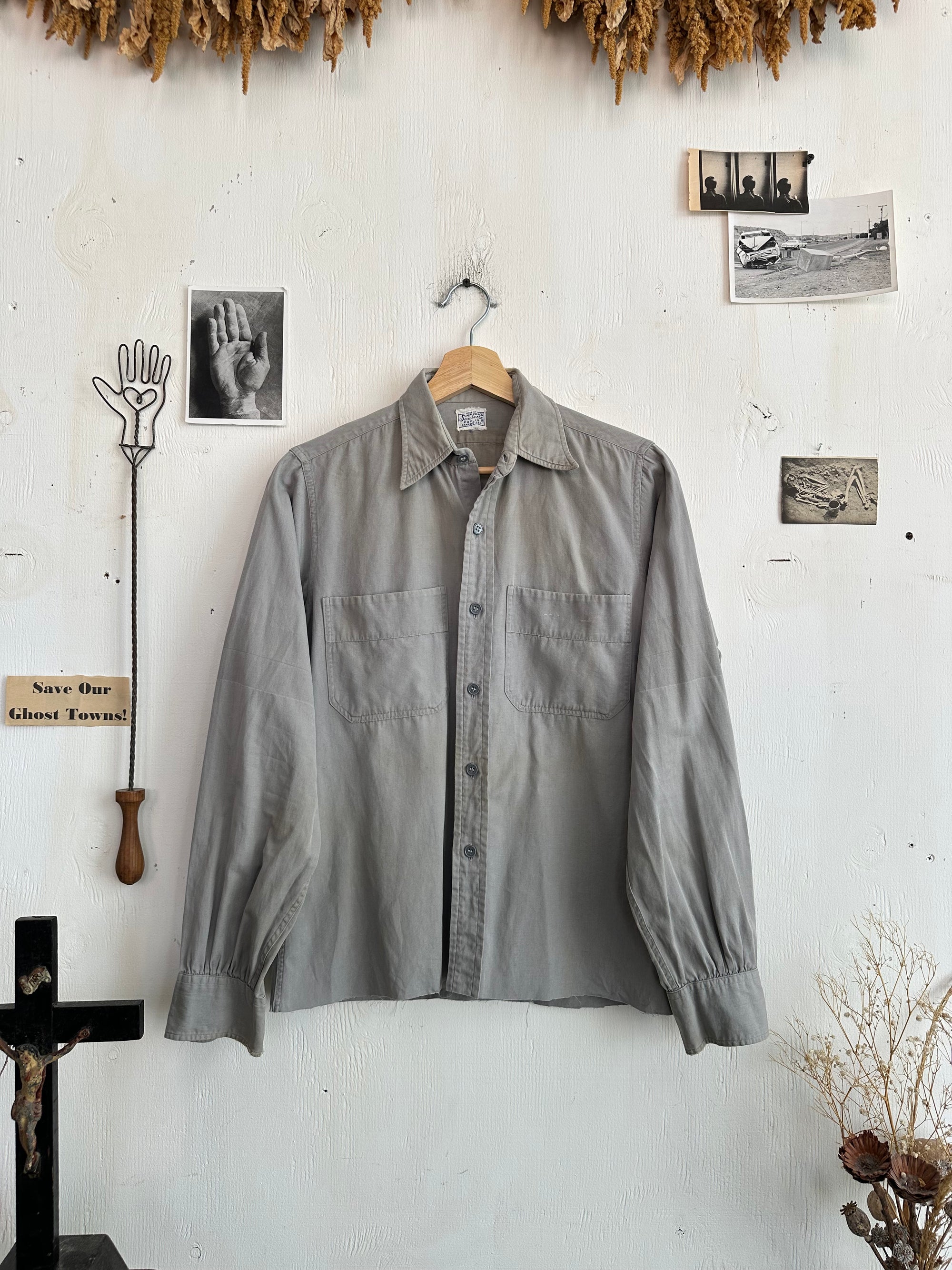 1940s Slate Grey Button-Up