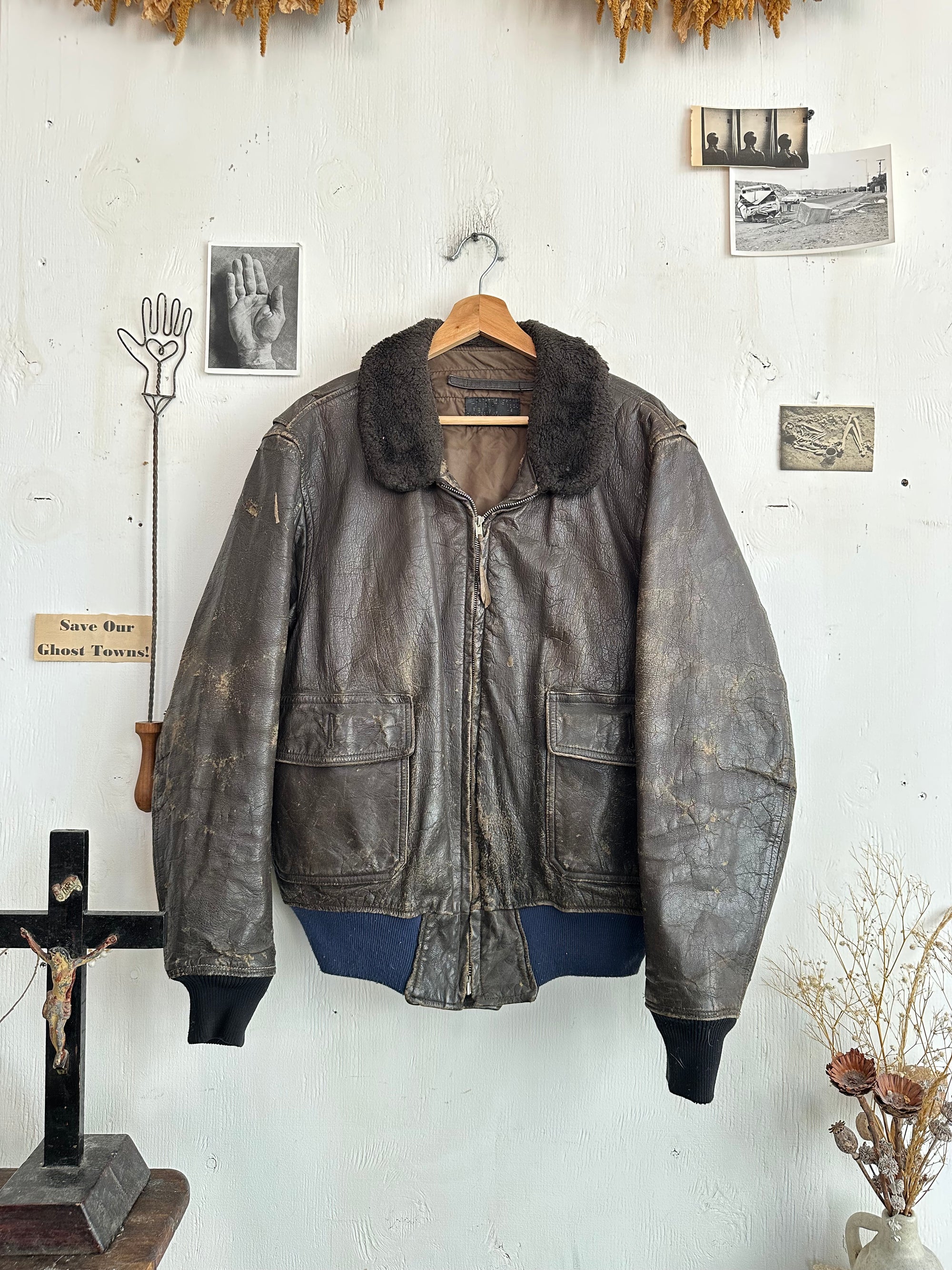1960s Thrashed Leather Jacket