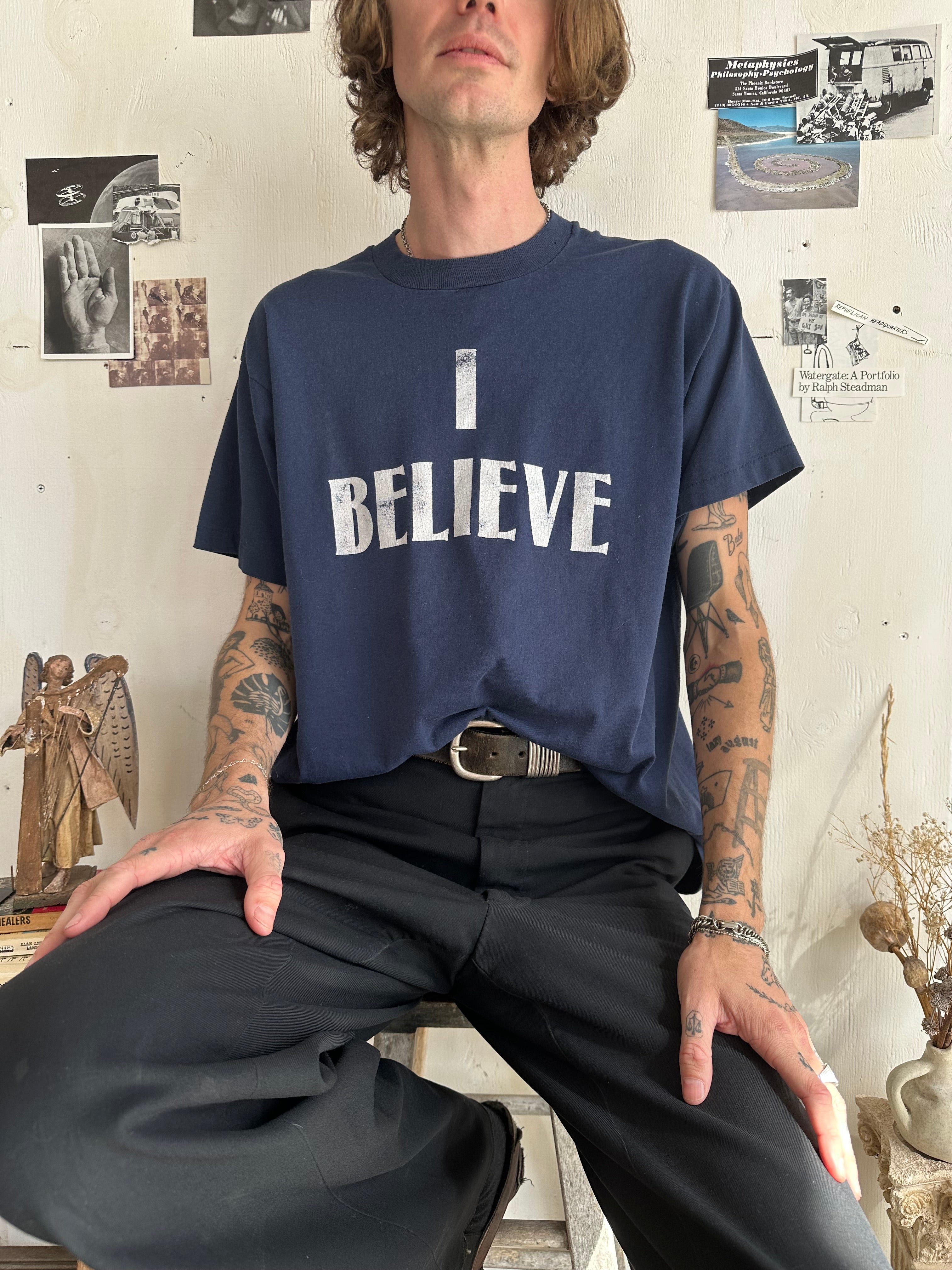 1980s Faded I Believe T-Shirt (Boxy L/XL)