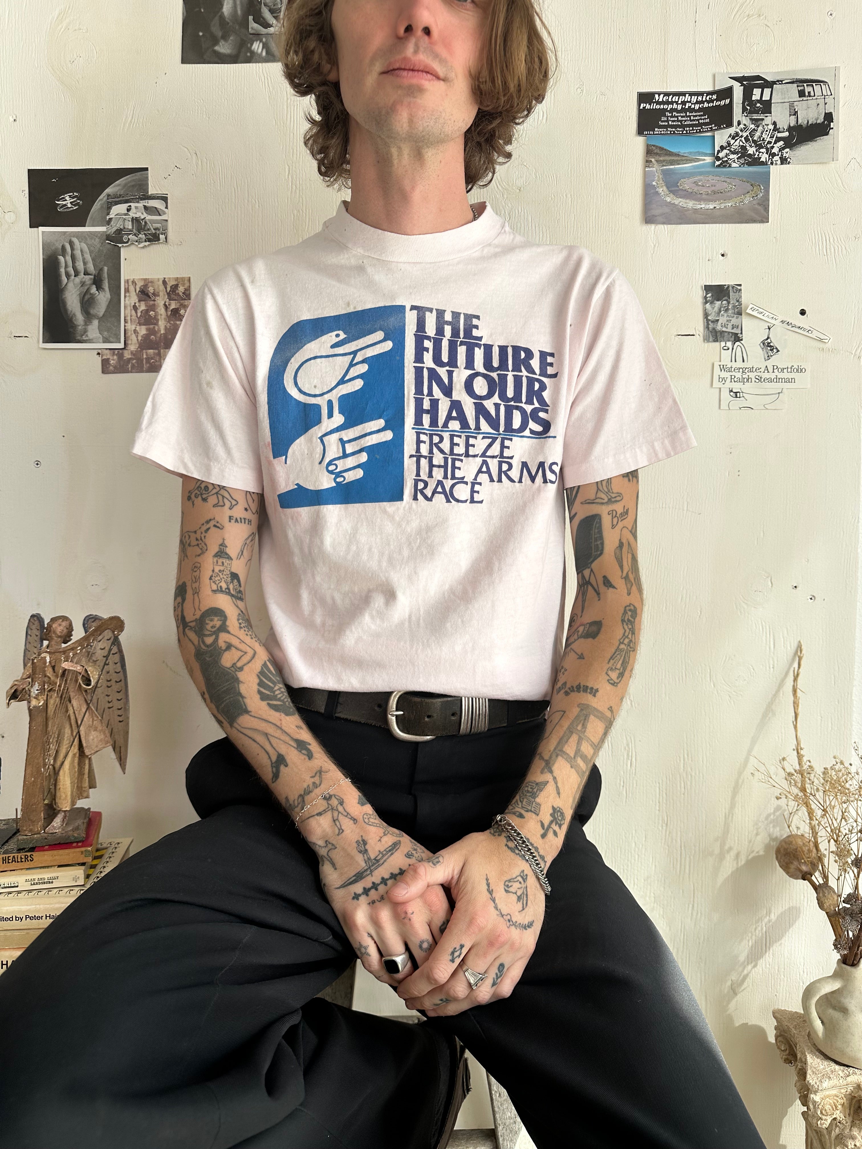 1980s Freeze The Arms Race Protest T-Shirt (M)