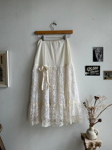 1960s Drop Waist Lace Skirt (S)