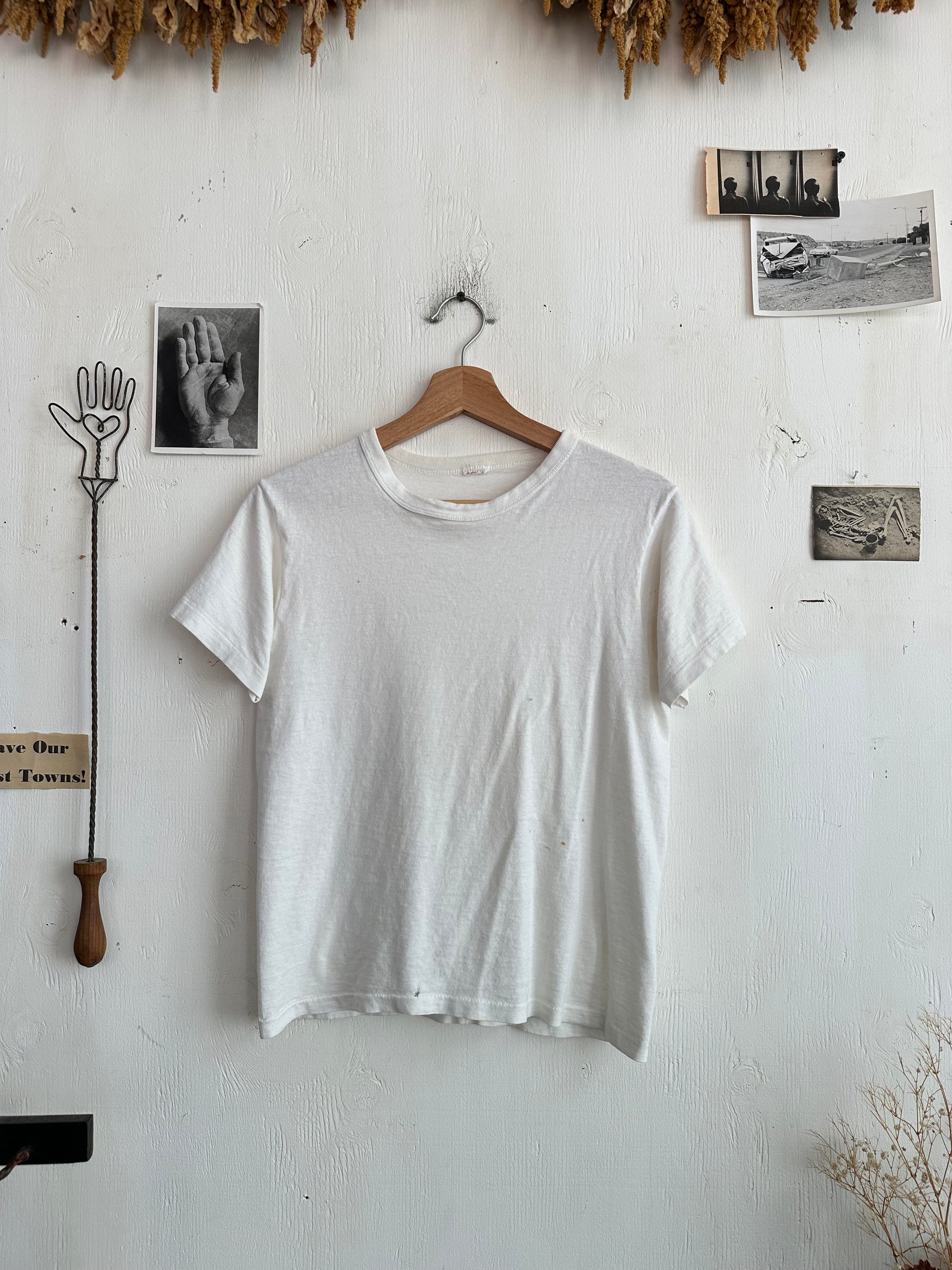 1970s Well Worn White Blank