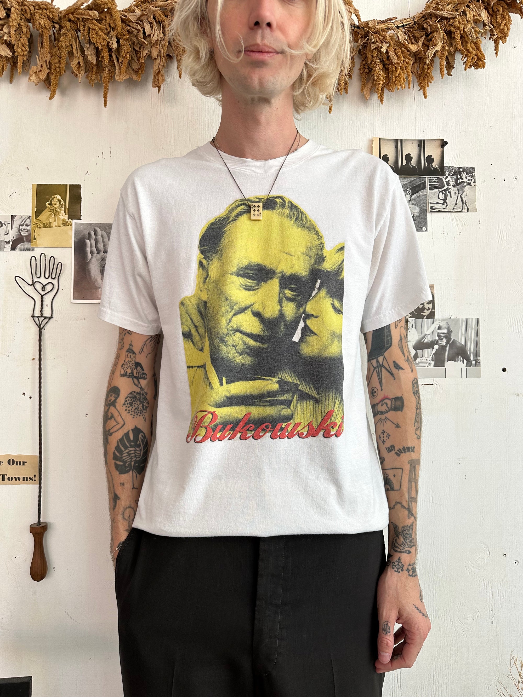 1990s Charles Bukouski Portrait T-Shirt