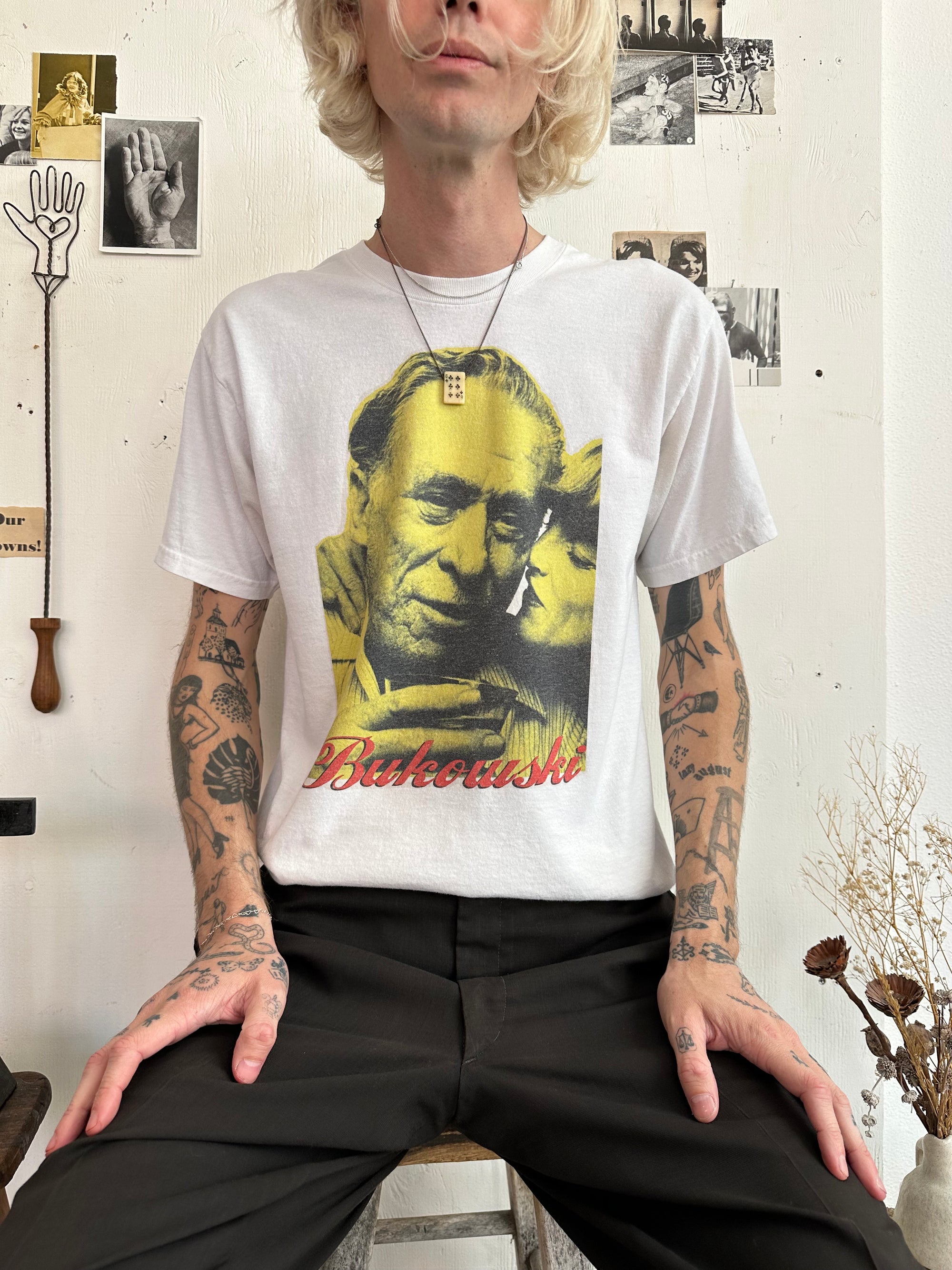 1990s Charles Bukouski Portrait T-Shirt