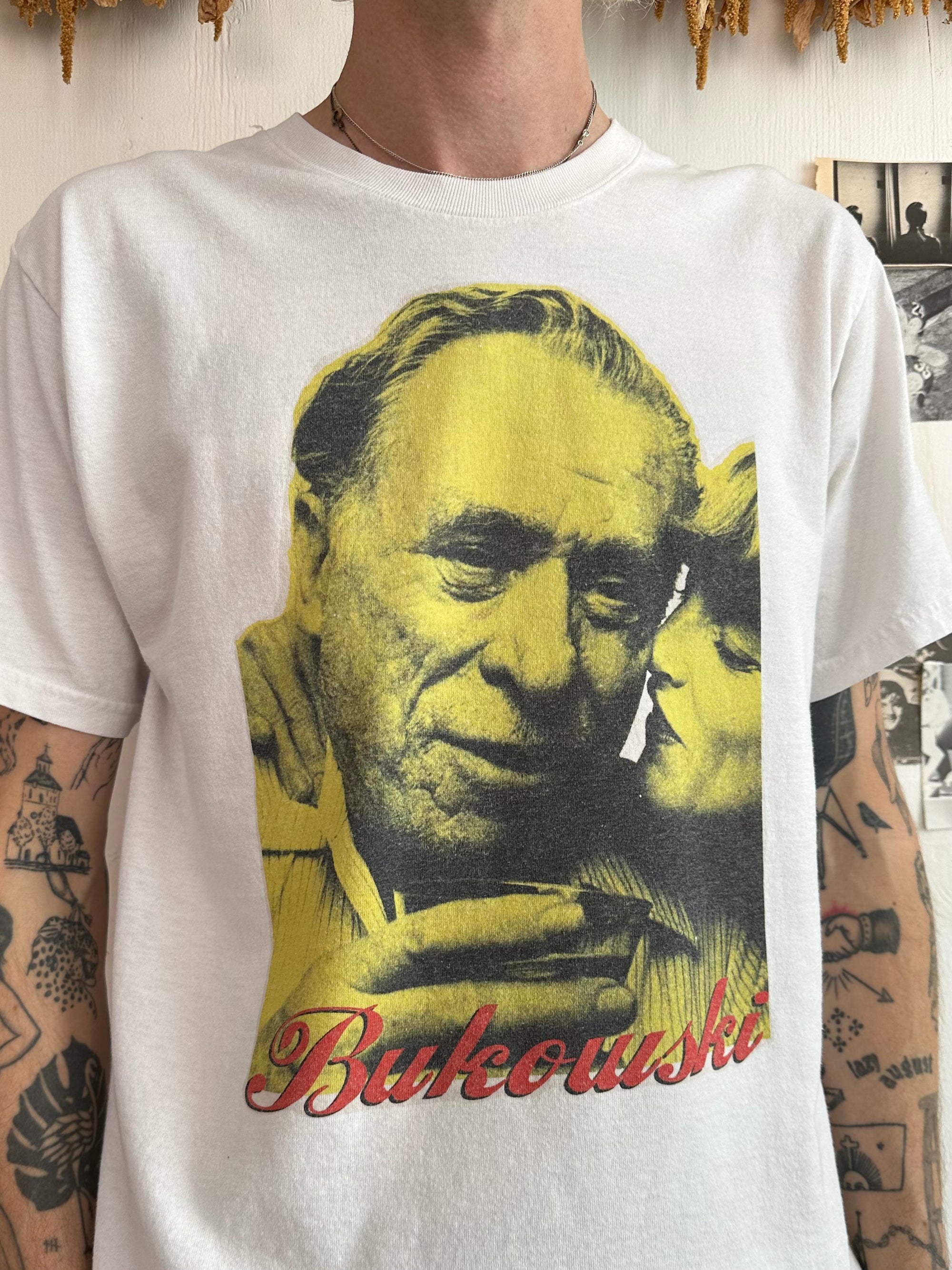 1990s Charles Bukouski Portrait T-Shirt