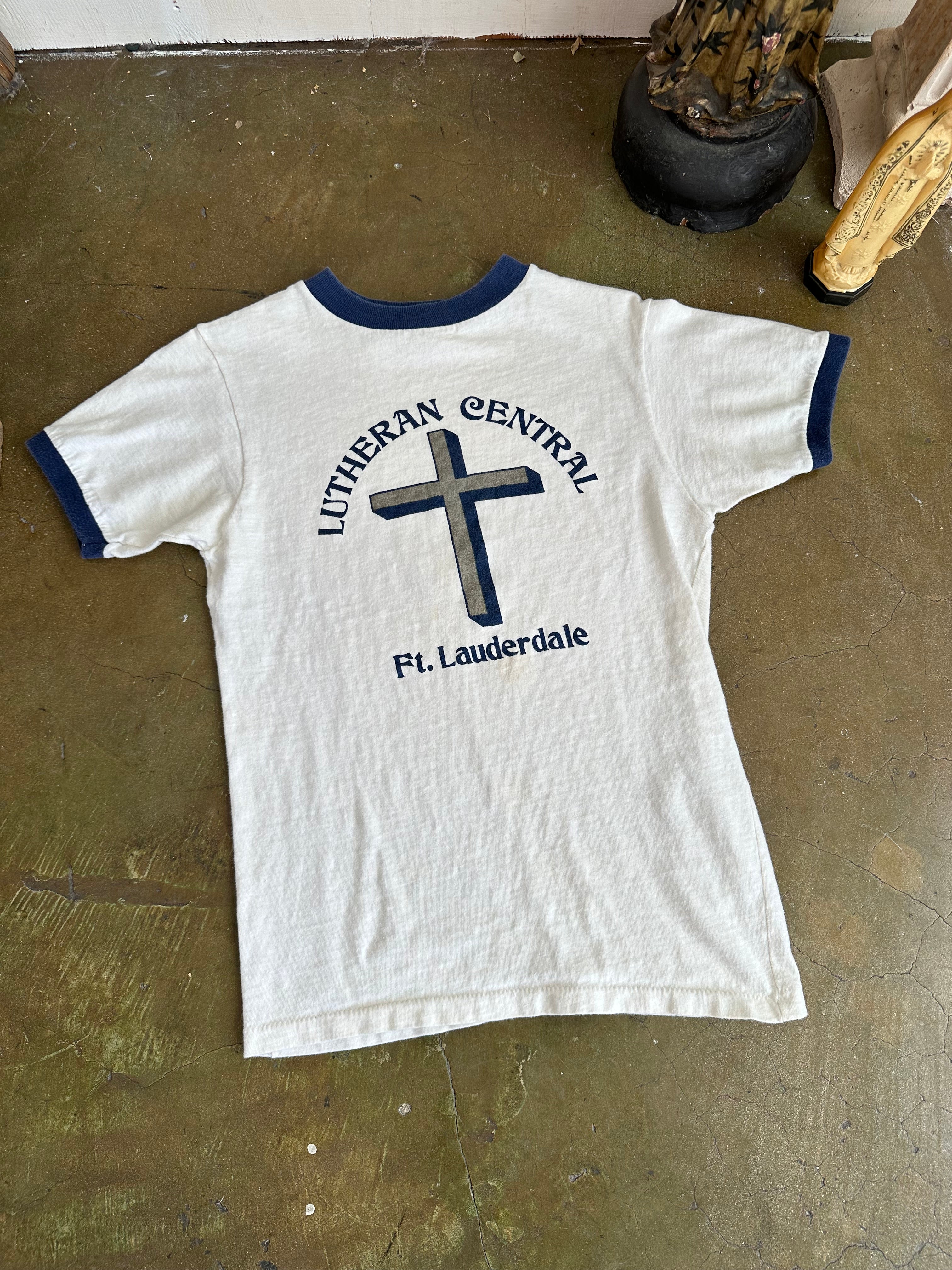 1980s Lutheran Cross Ringer Tee (S)