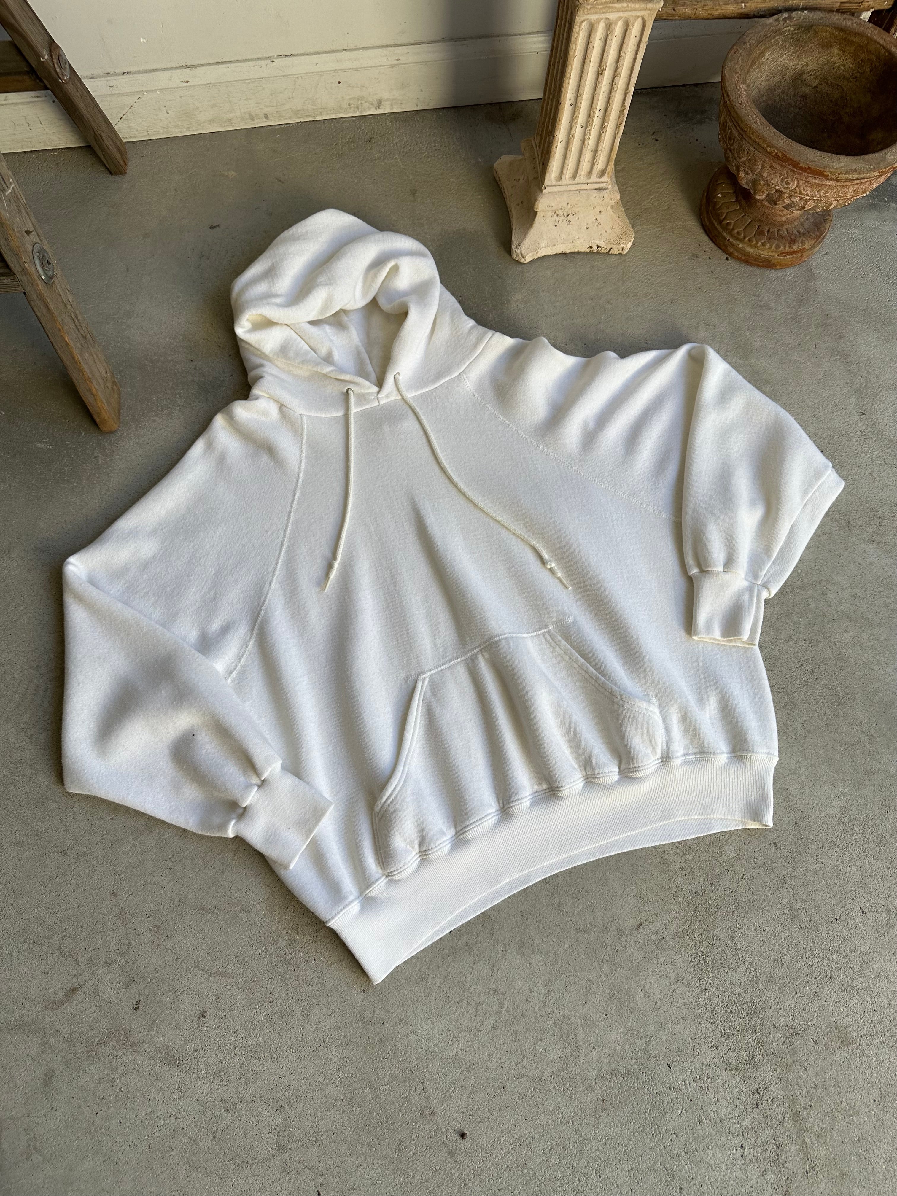 1980s Well-Worn White Hoodie (M/L)