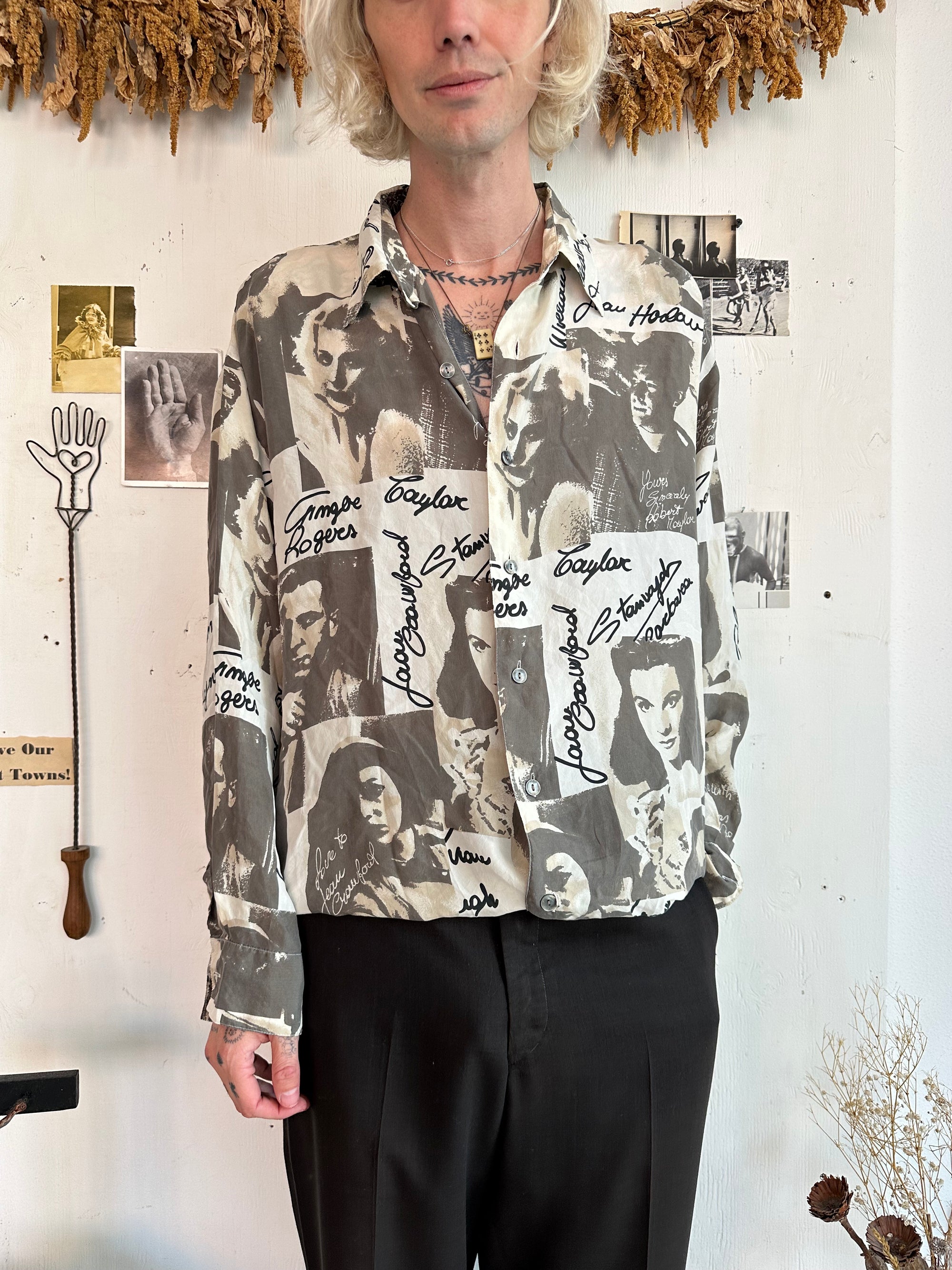 1980s Silk Portrait Shirt