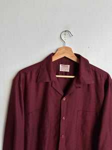 1960s Maroon Button-Up (XL)