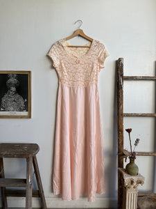 1990s Pink Lace Dress (S)