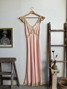 1940s Silky Rayon Slip Dress (S)