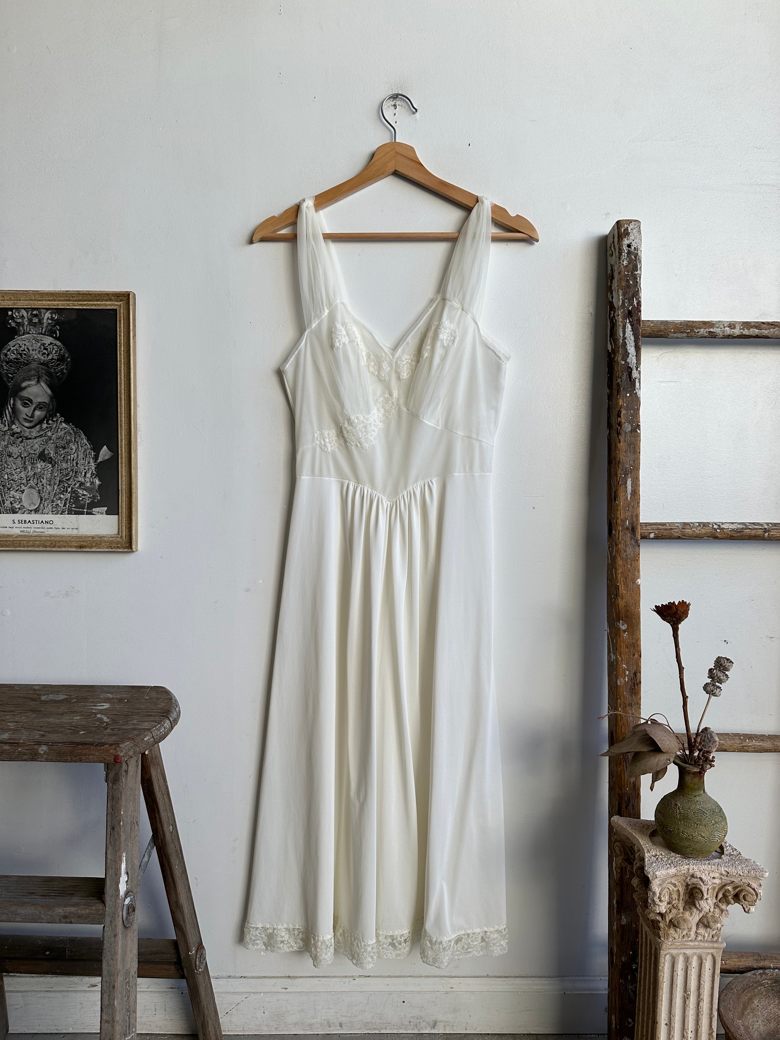 1980s Embroidered Slip Dress (S)