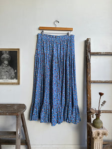 1990s Light Blue Floral Skirt (M/L)