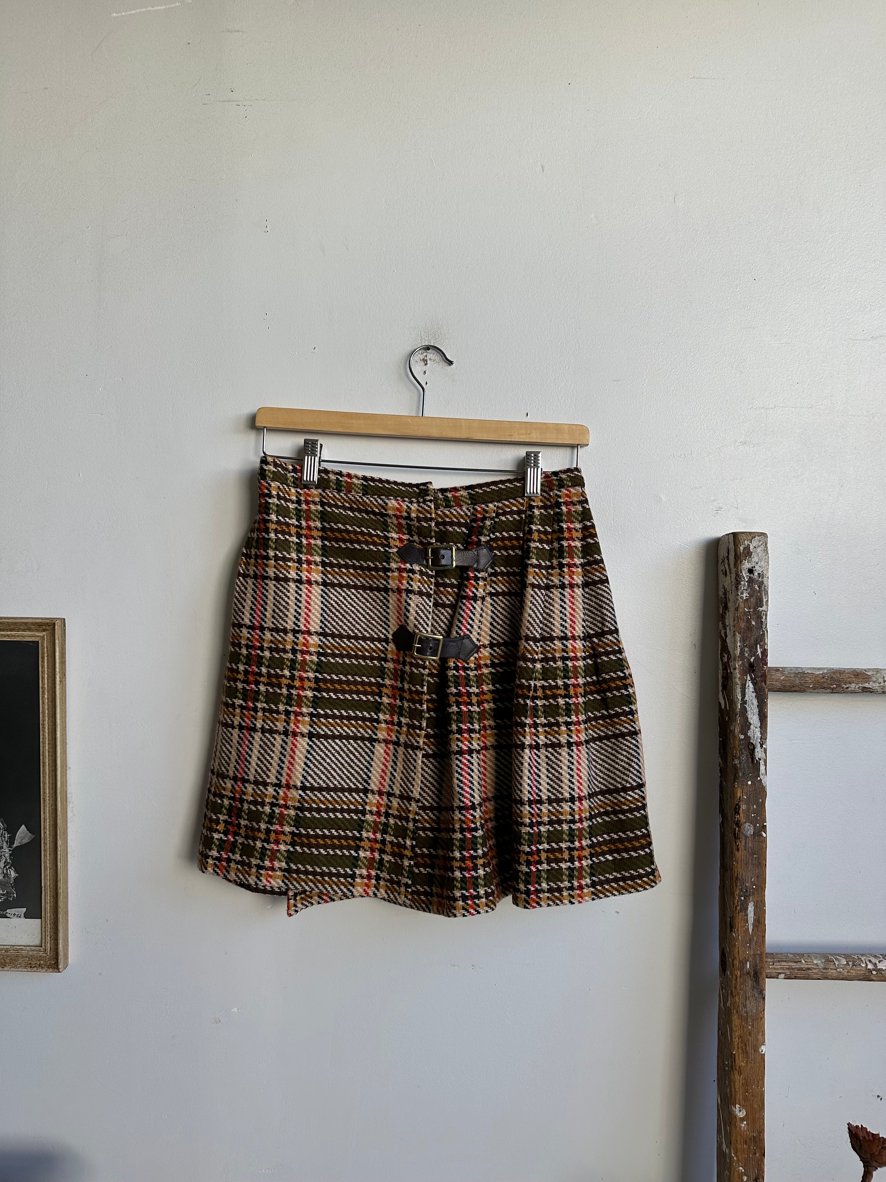 1990s Plaid Wool Kilt (S/M)