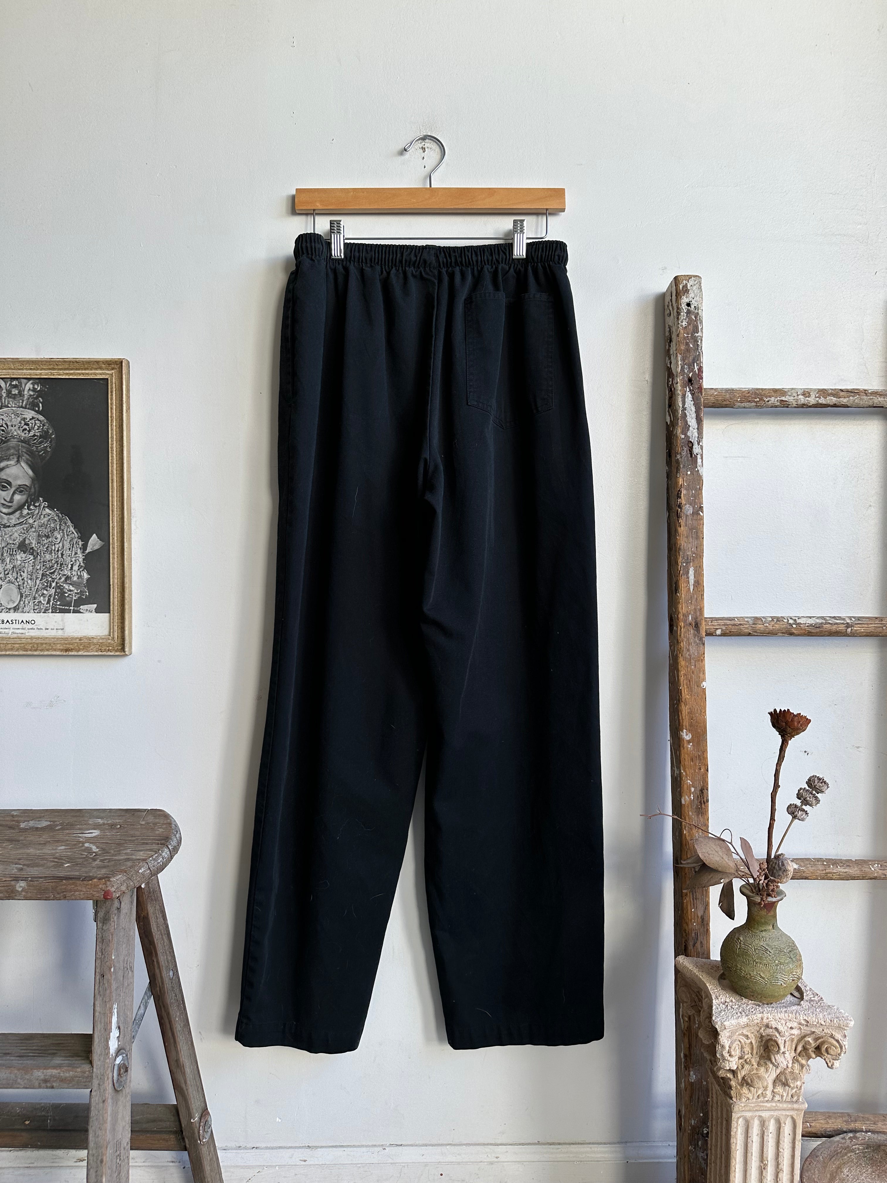 1990s Black Chef Pants (Elastic 30 -33 x 30)