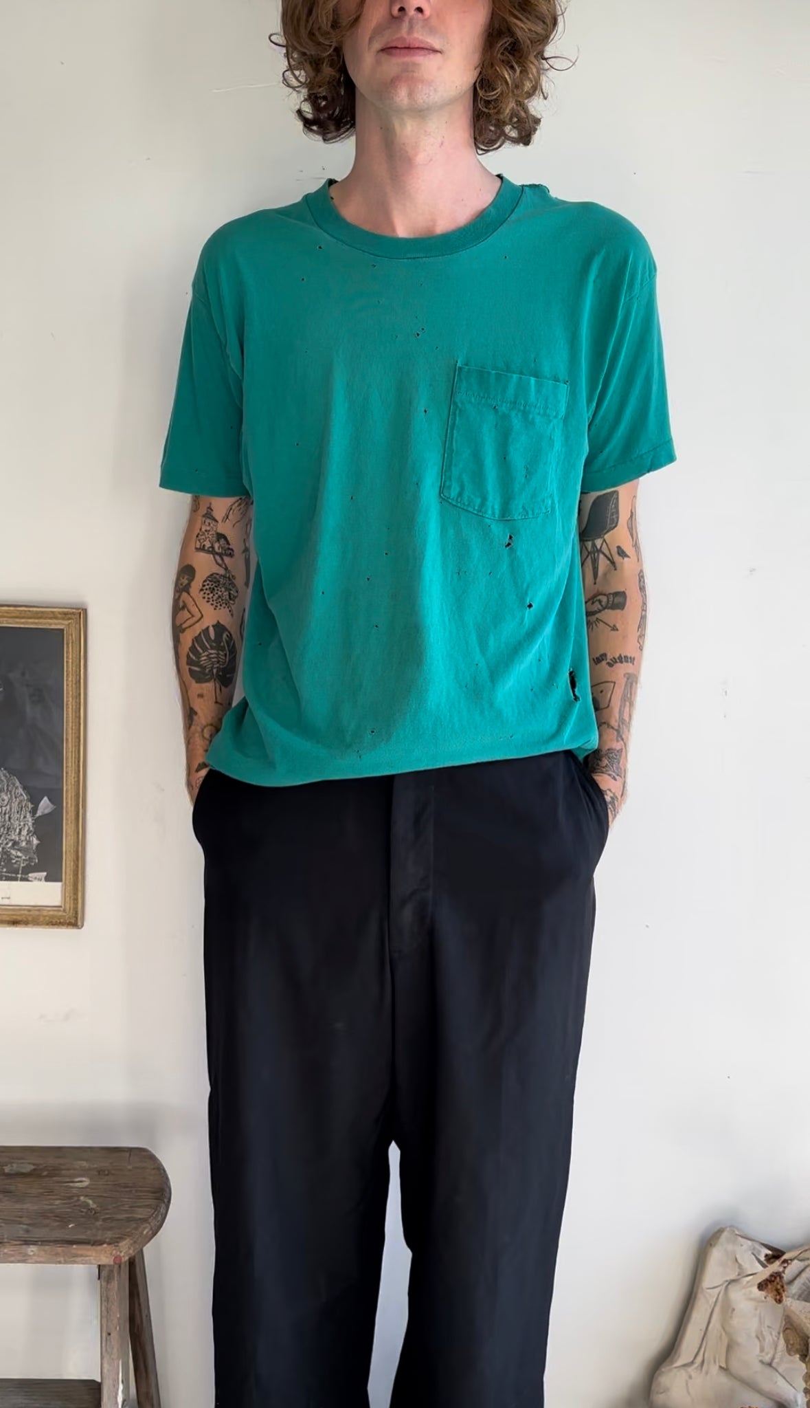 1980s Thrashed Green Pocket Blank (XXL)