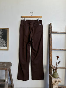 1990s Chocolate Brown Dickies Trousers (31/31)