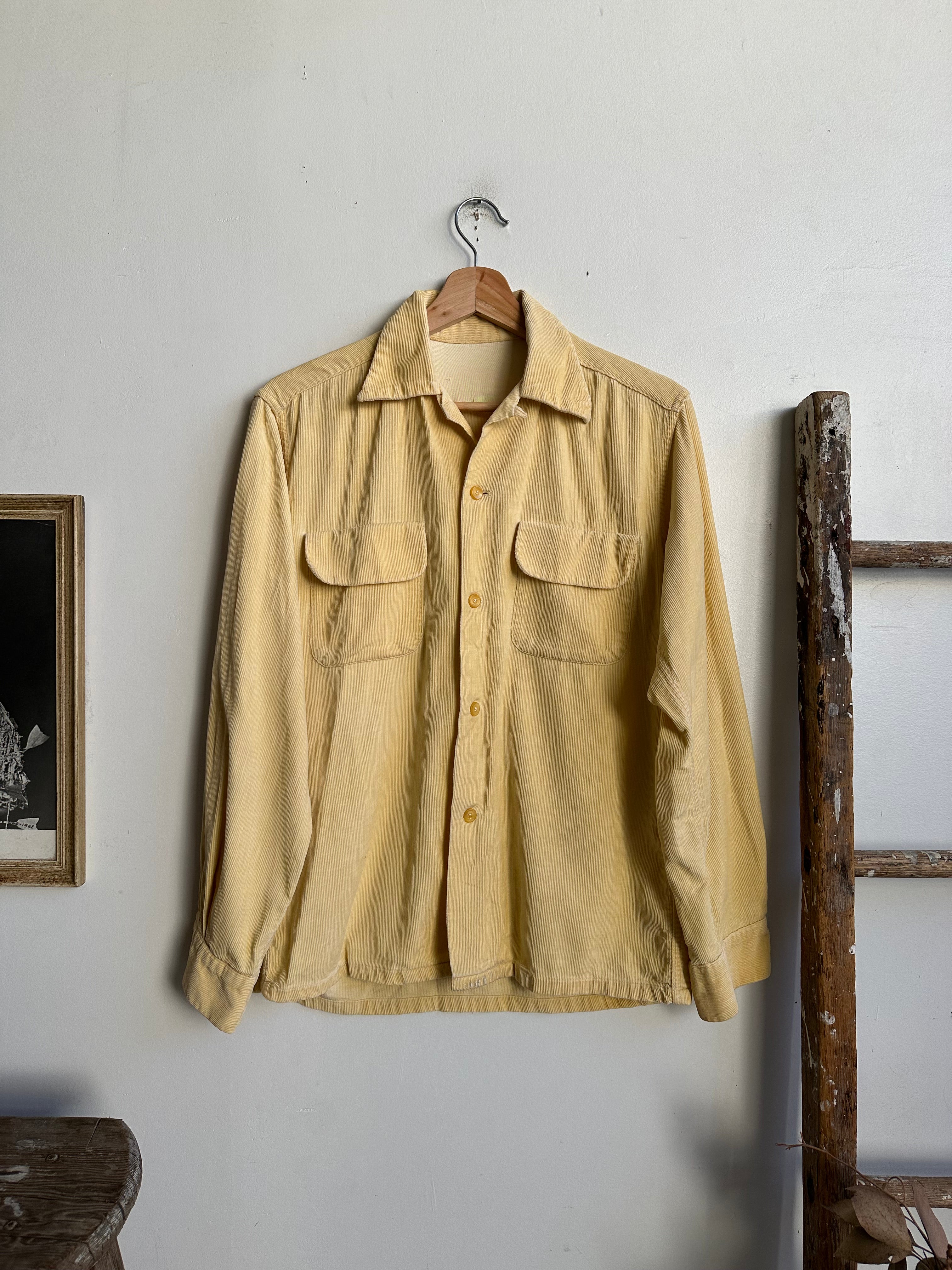 1950s Faded Corduroy Button-Up (L)