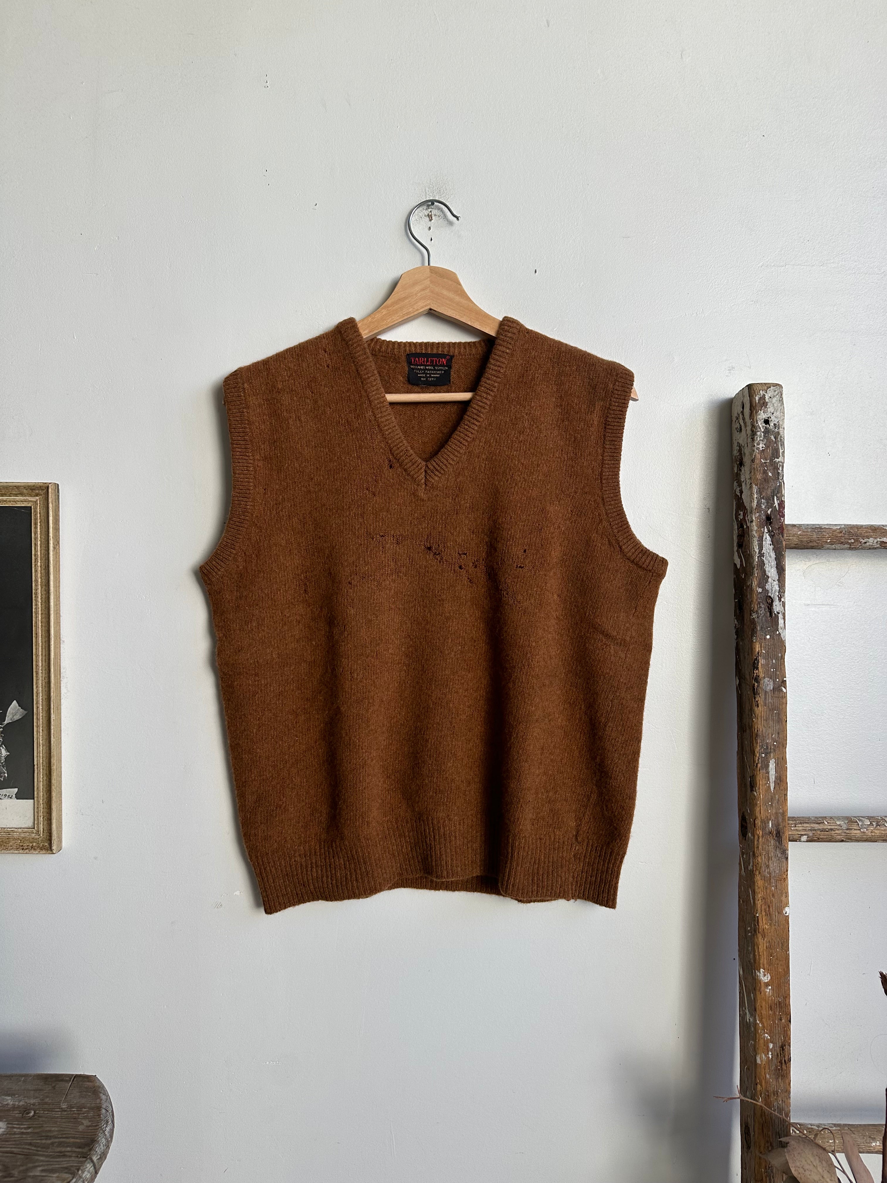 1960s Brown Wool Sweater Vest (M)