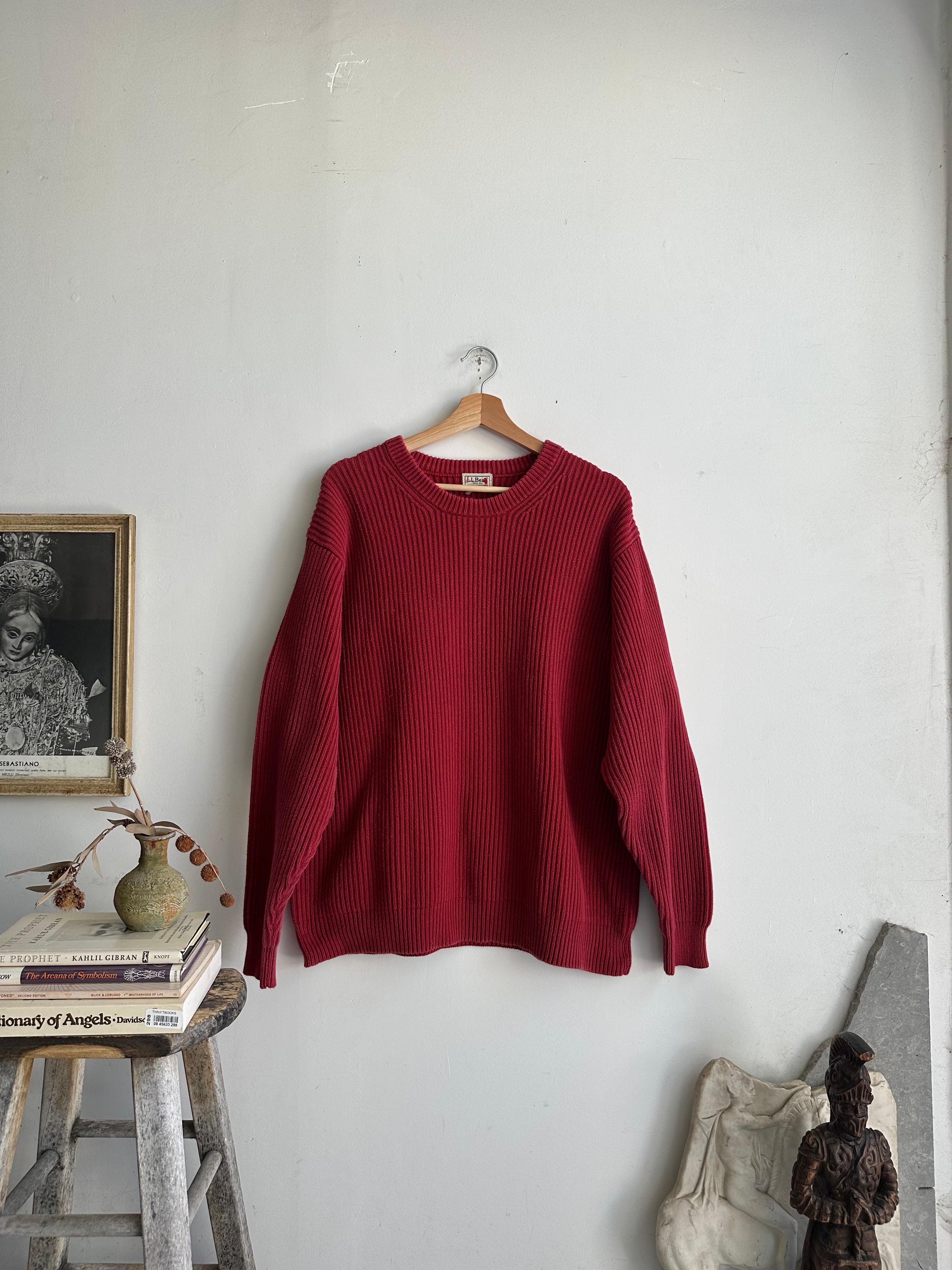 1990s L.L. Bean Red Knit (Boxy L)