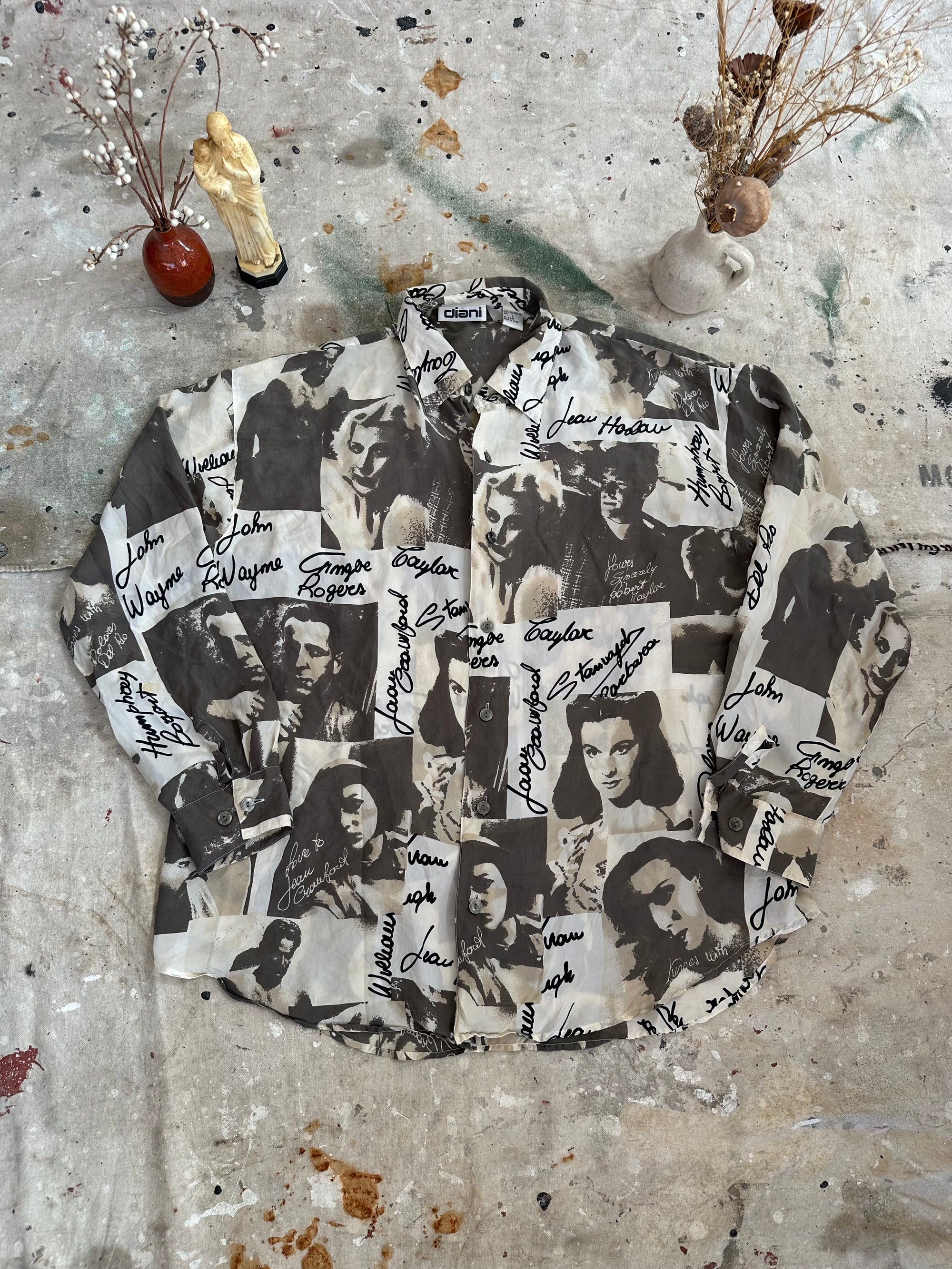 1980s Silk Portrait Shirt