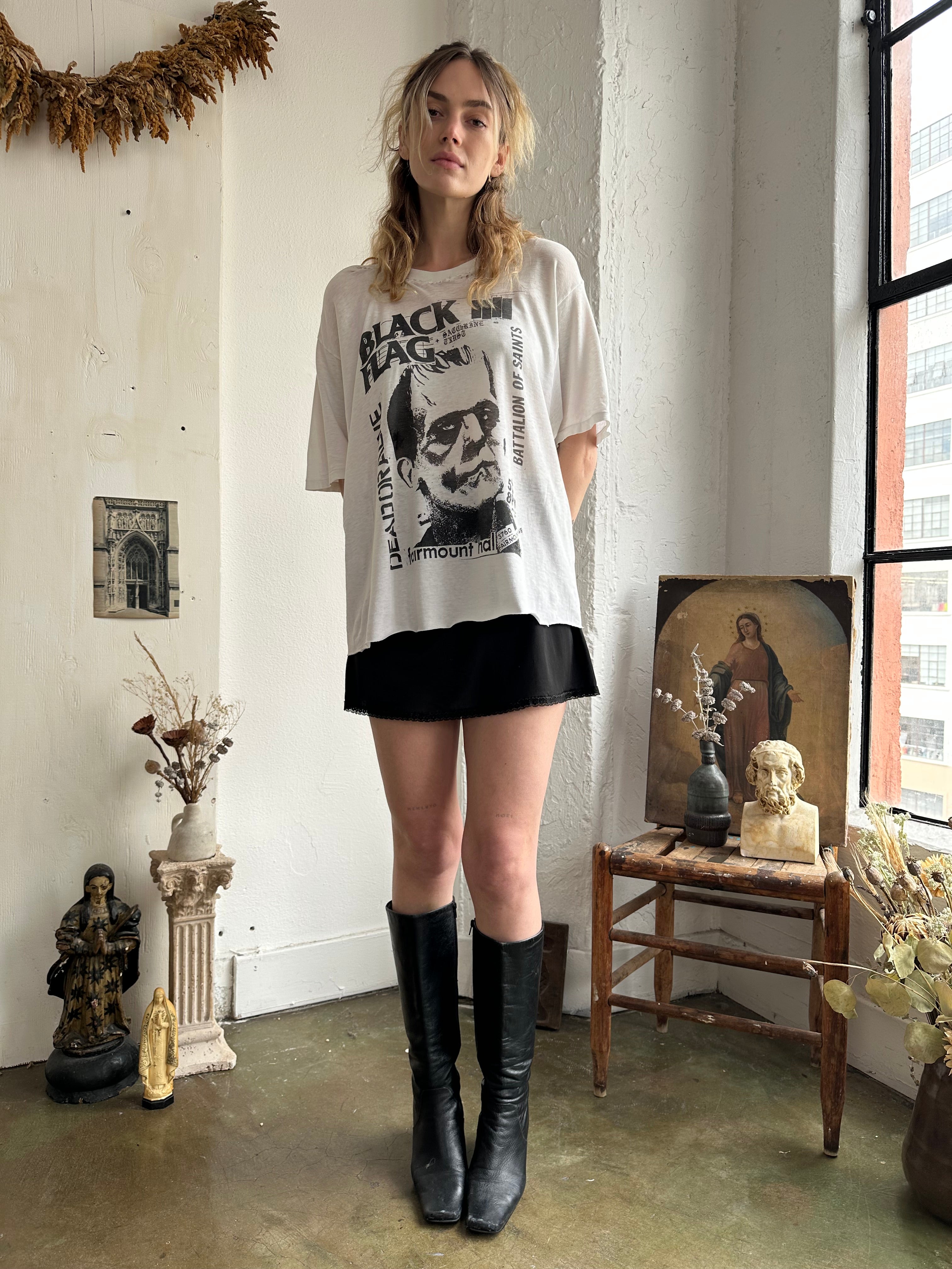 1990s Thrashed and Chopped Black Flag Bootleg Tee (Boxy XL)