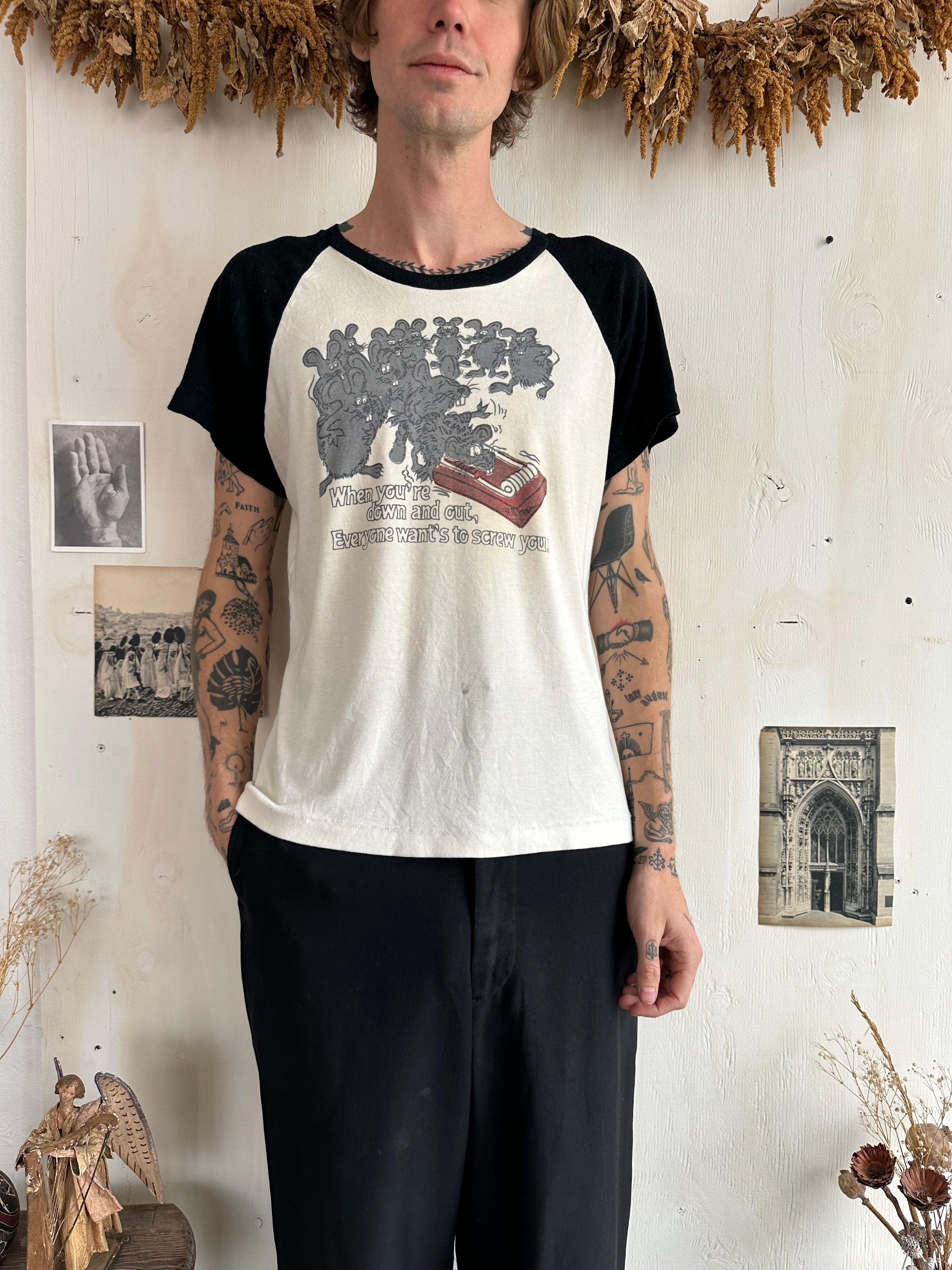 1990s Down and Out Raglan T-Shirt (M)