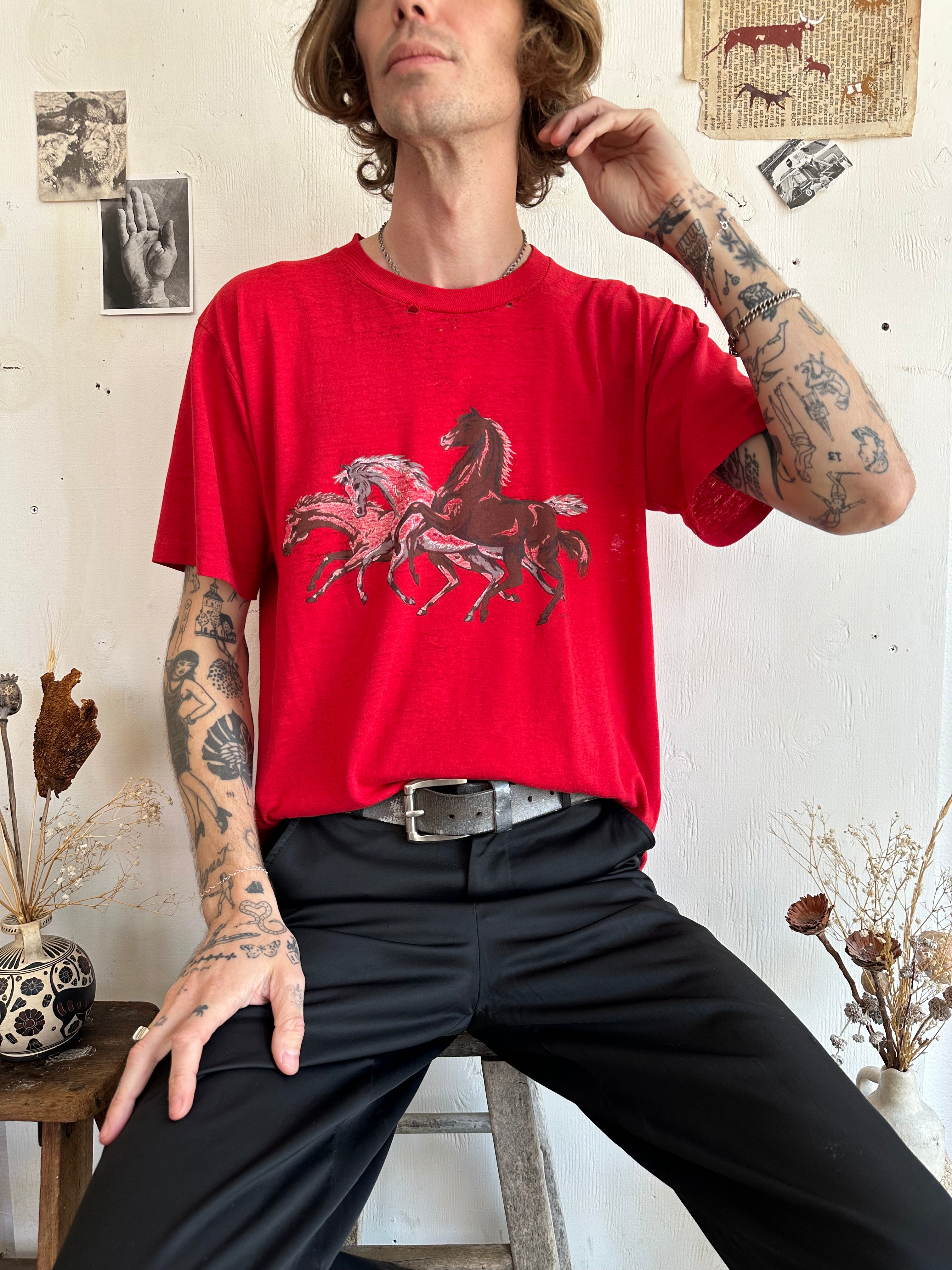 1980s Paper Thin Horses T-Shirt (XL)