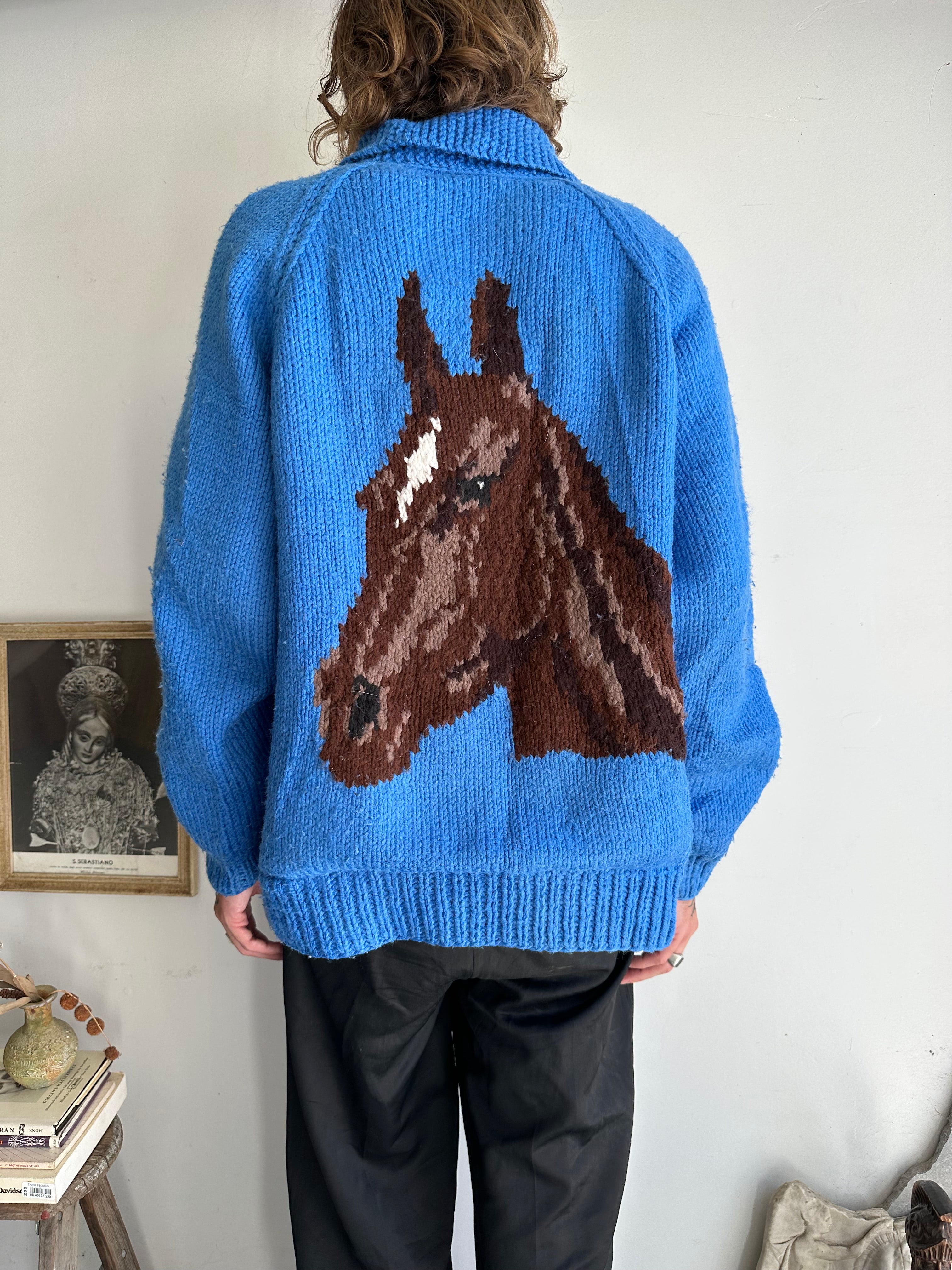 1980s Heavy Knit Horse Jacket (XXL)