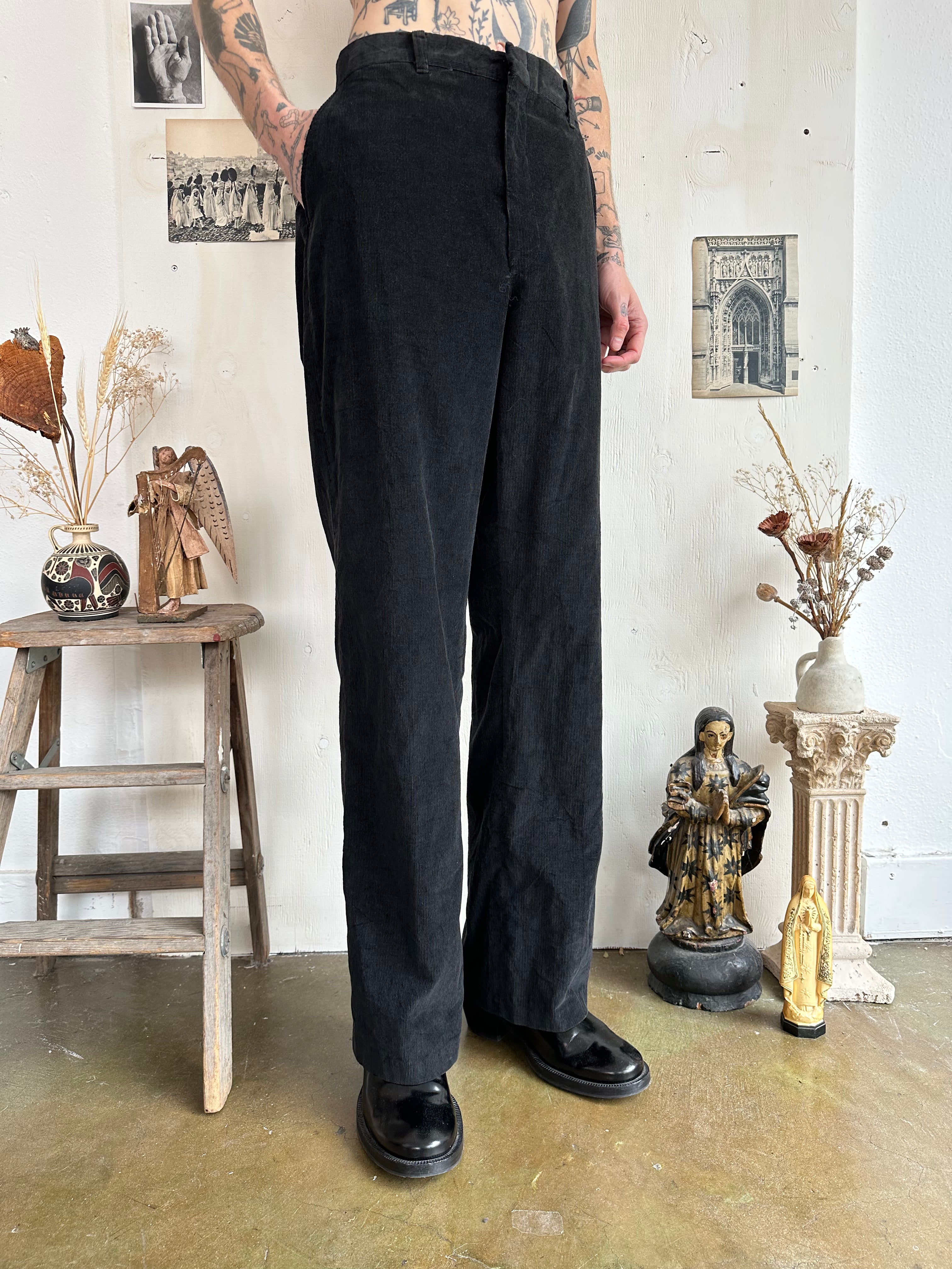 1970s Loose Fit Black Cords (36/33)