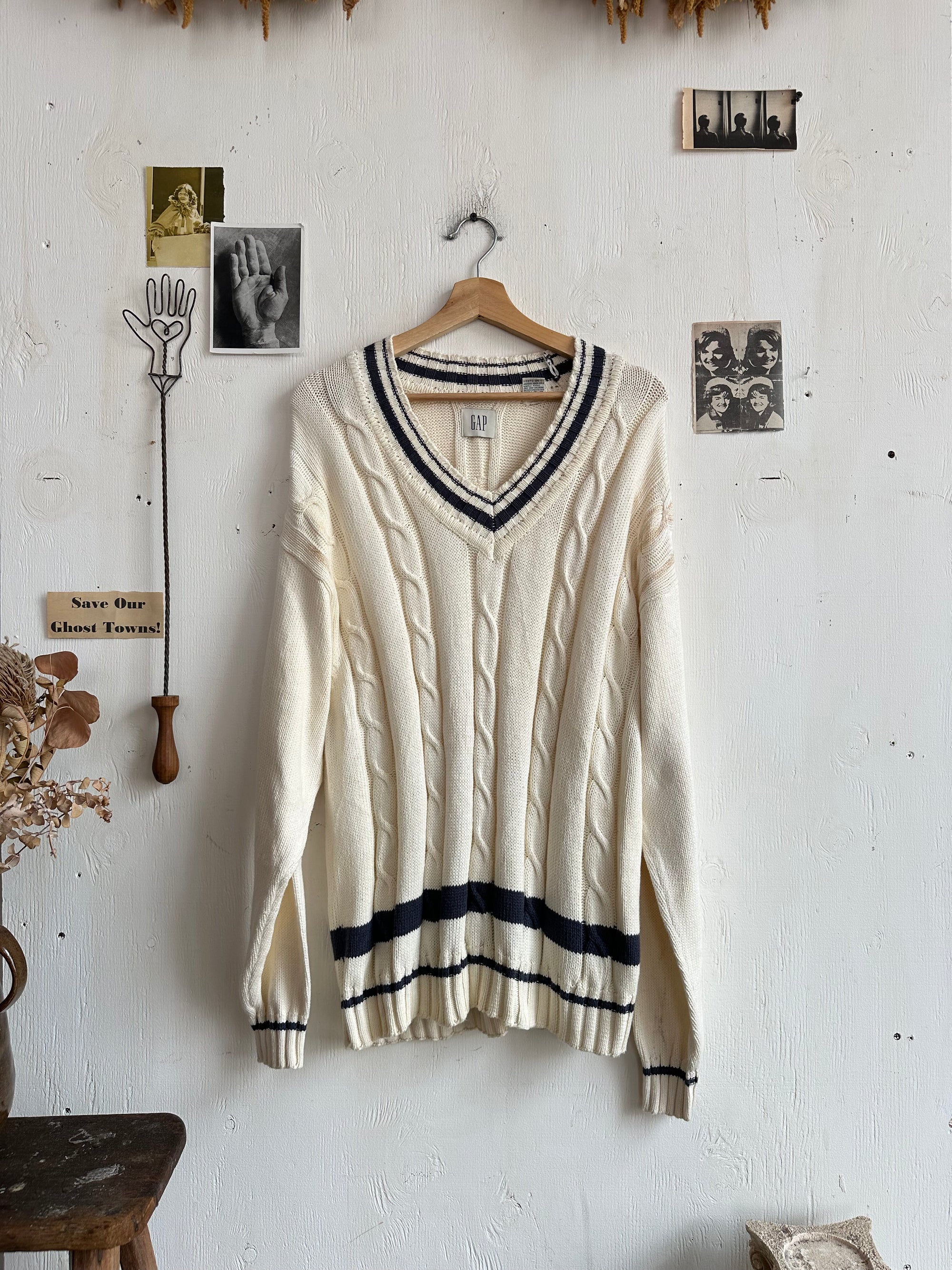 1990s GAP Cotton Knit Tennis Sweater