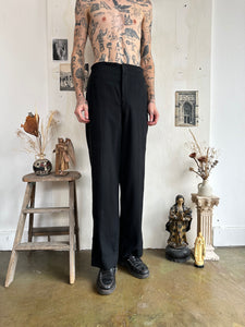 1940s Thrashed Baggy Tuxedo Trousers (35/32)