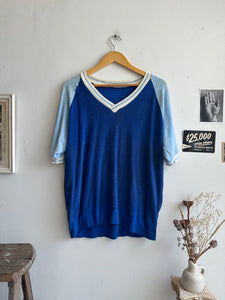 1980s Cobalt Terry Cloth Athletic Tee (Boxy XL)