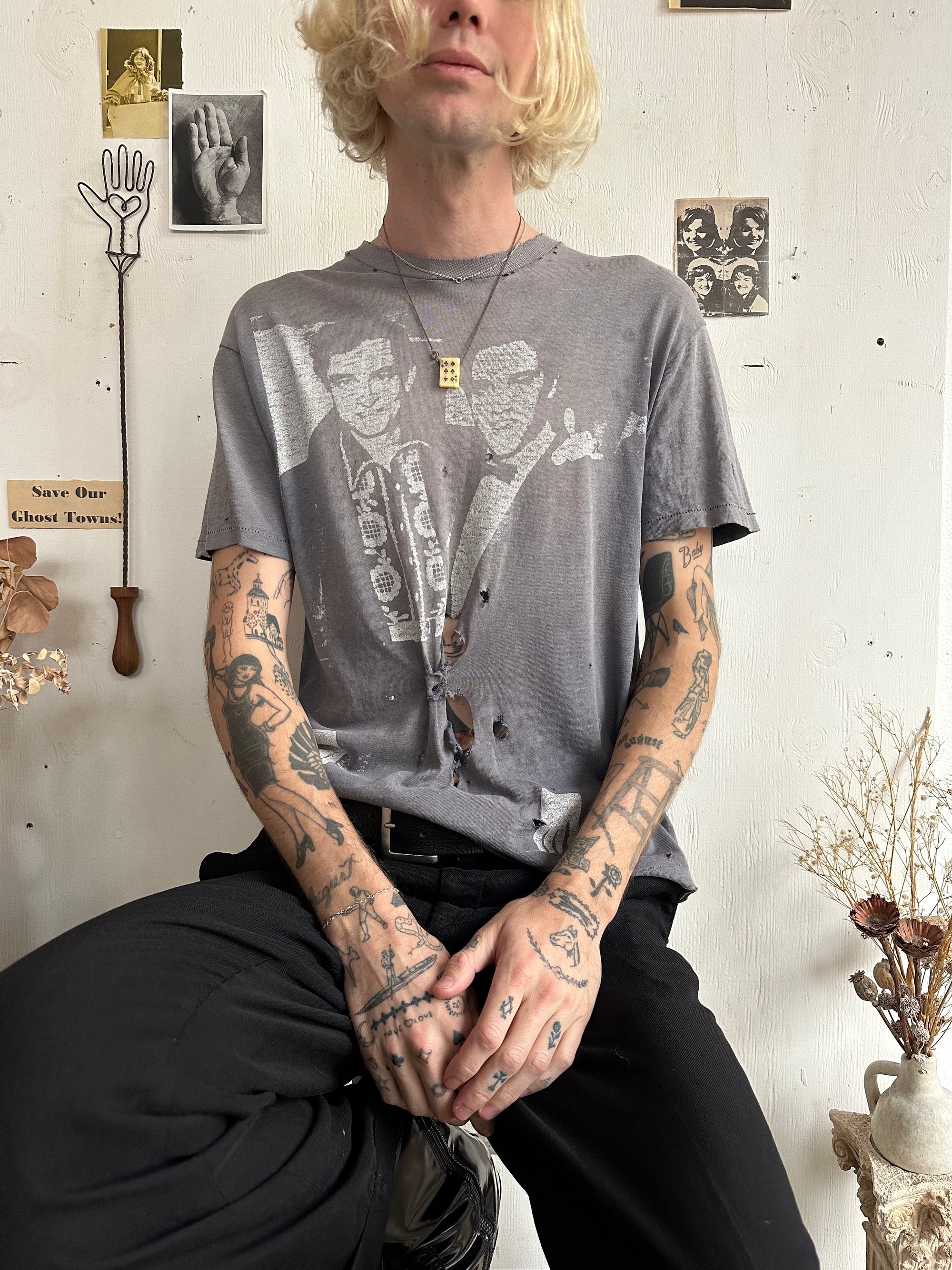 1980s Thrashed Elvis and Johnny Cash T-Shirt