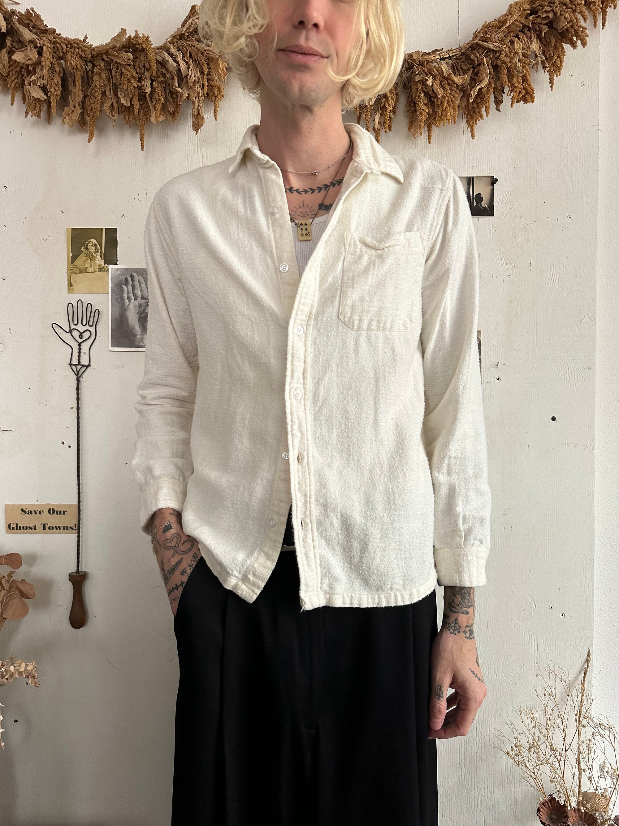 1970s Brushed Cotton Flannel Button Up