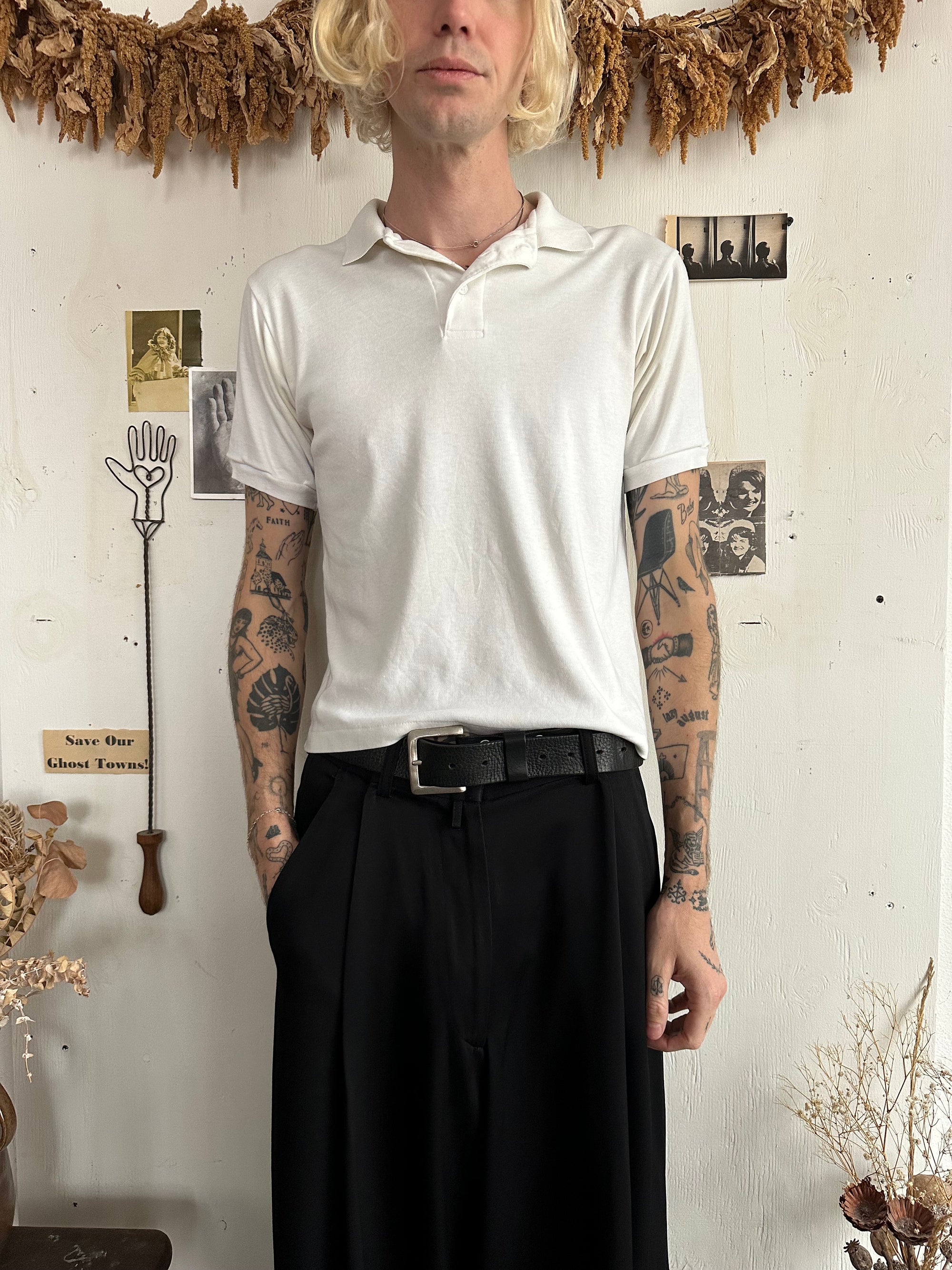 1970s White Polo Shirt