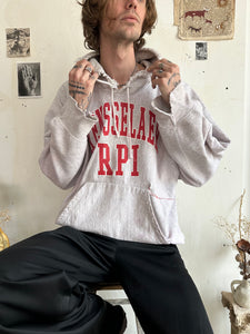 1990s Thrashed and Repaired Rensselaer Hoodie (Boxy L/XL)