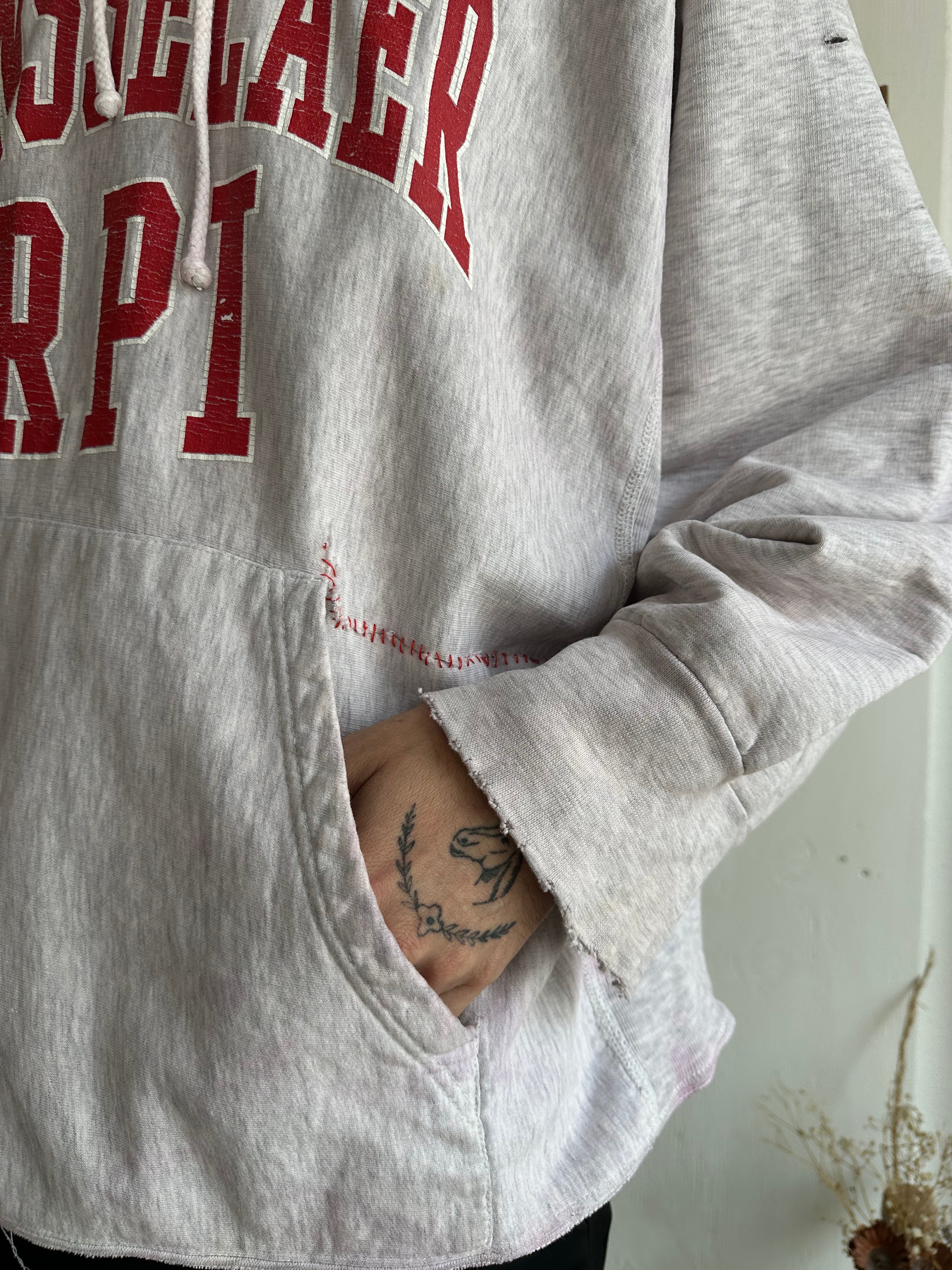 1990s Thrashed and Repaired Rensselaer Hoodie (Boxy L/XL)