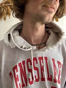 1990s Thrashed and Repaired Rensselaer Hoodie (Boxy L/XL)