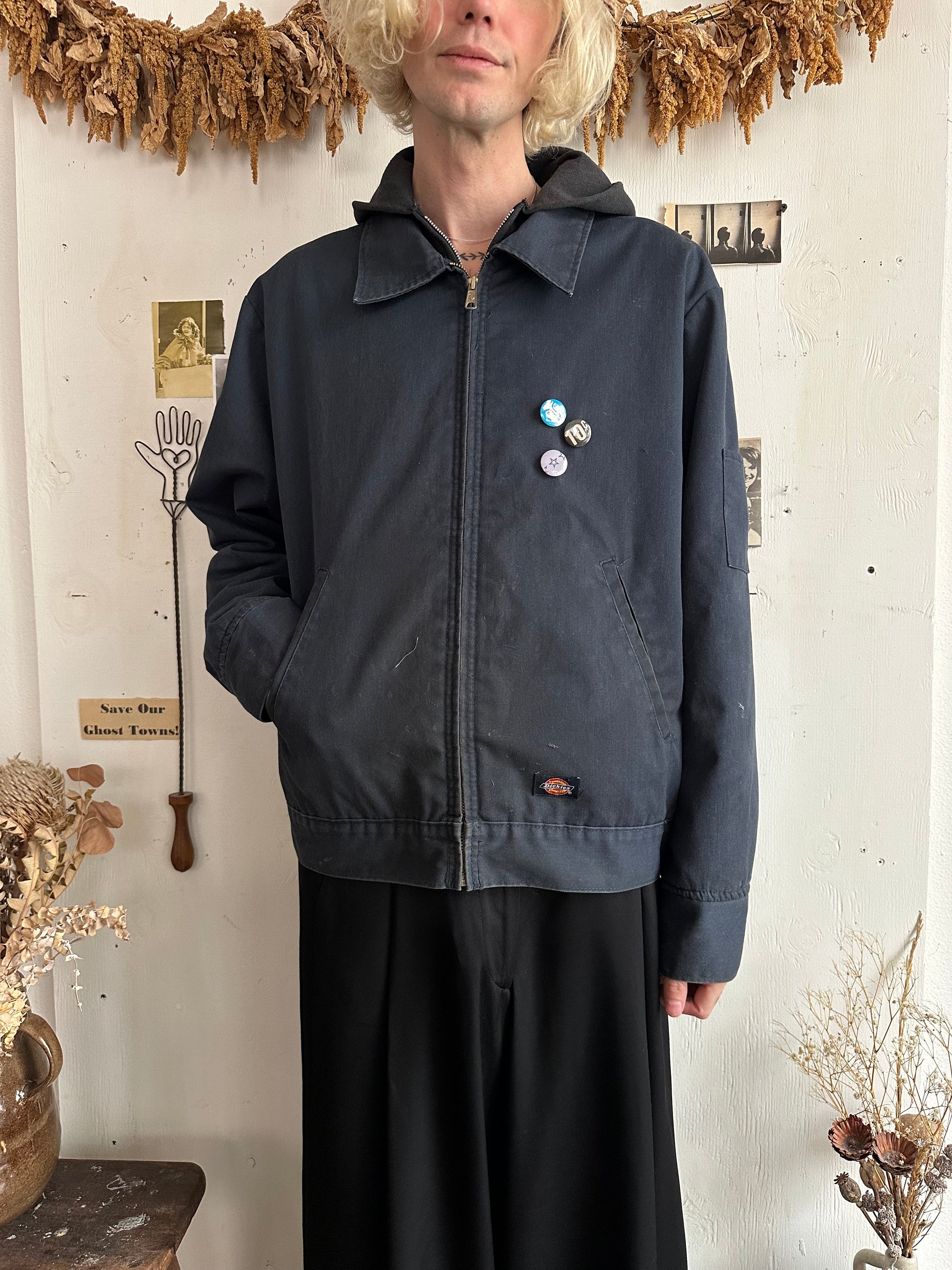 1990s Well Worn Dickies Work Jacket W/ Pins