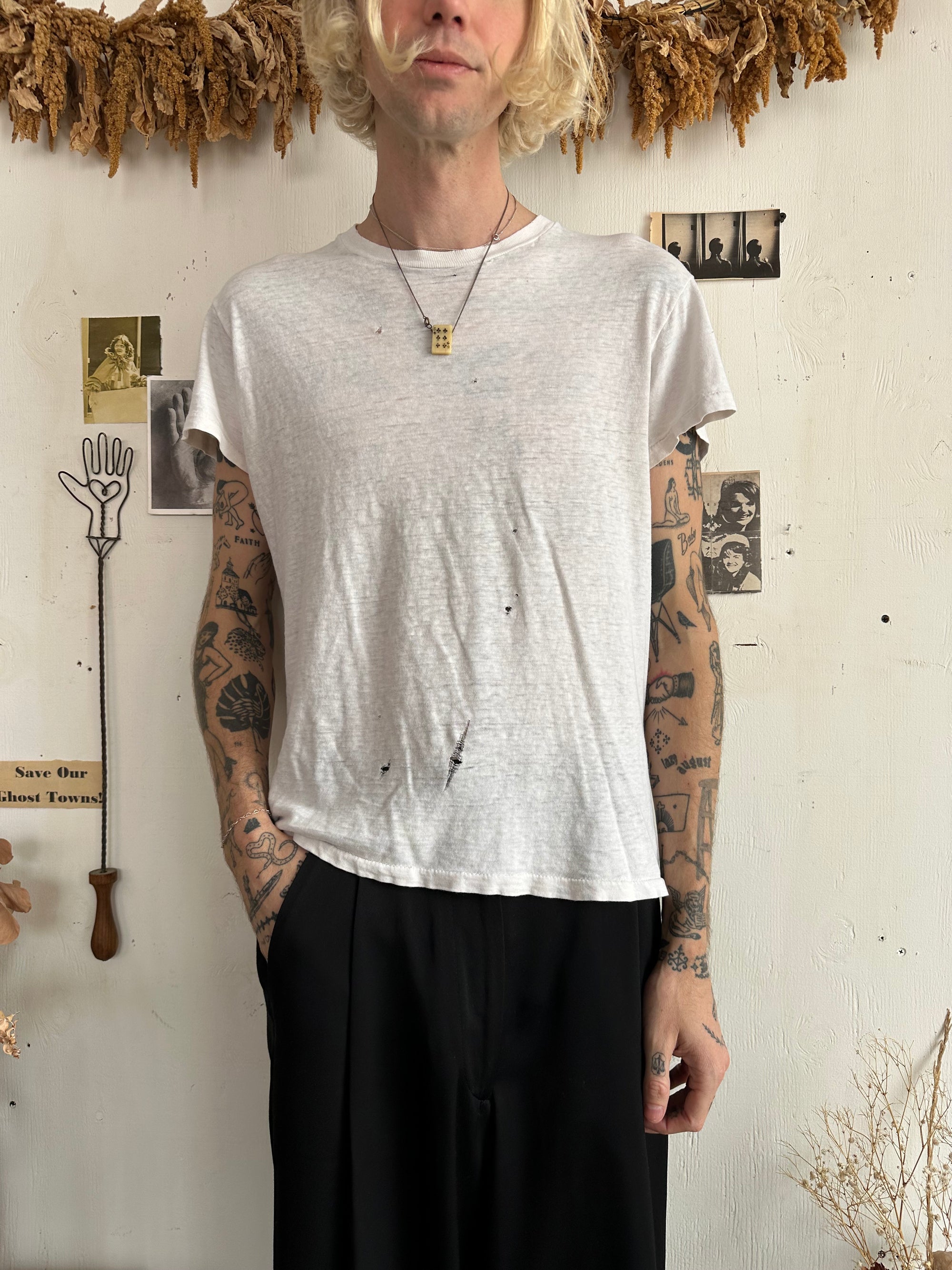 1970s Thrashed White Blank
