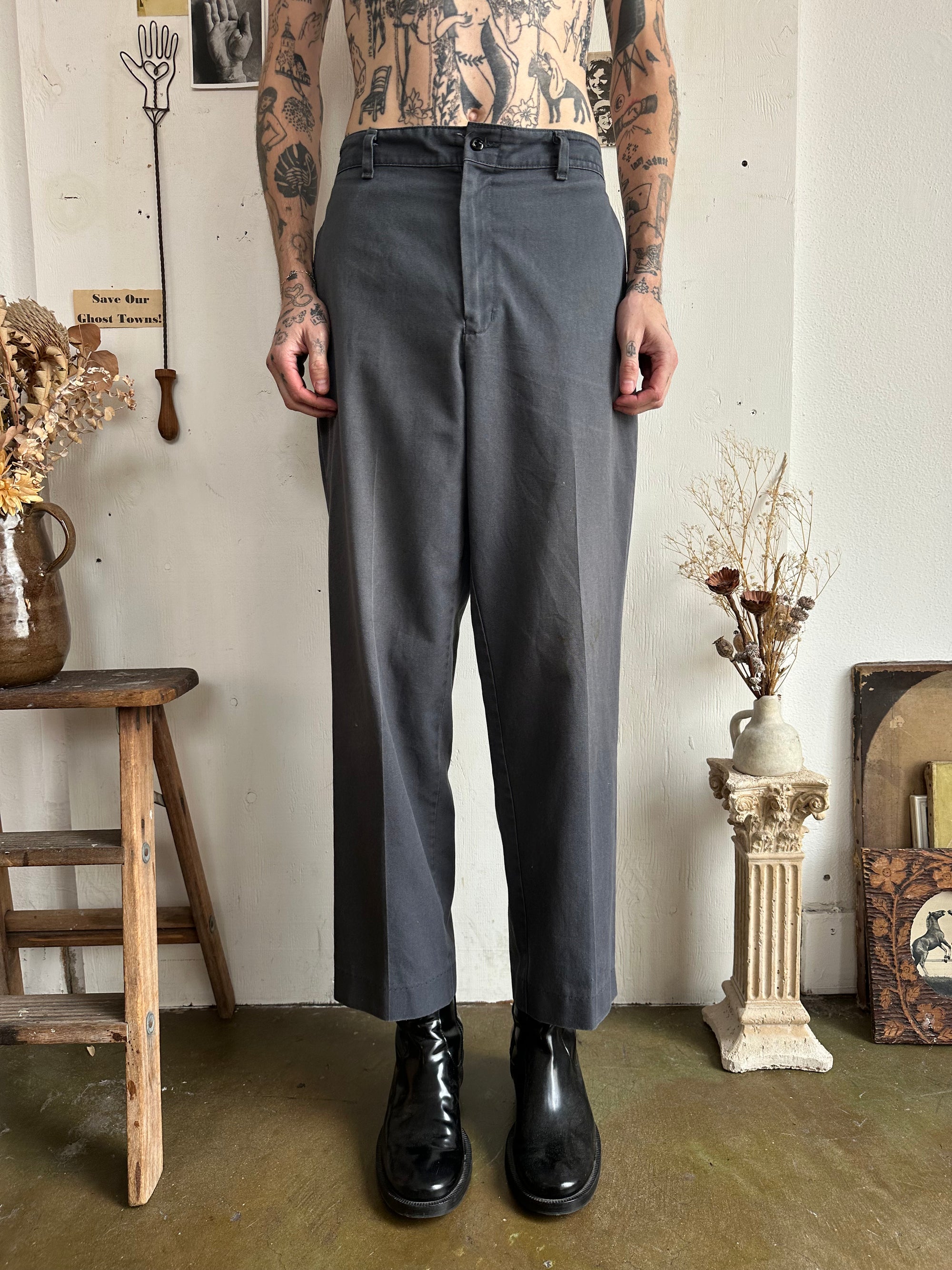 1990s Well worn Slate Work Pants