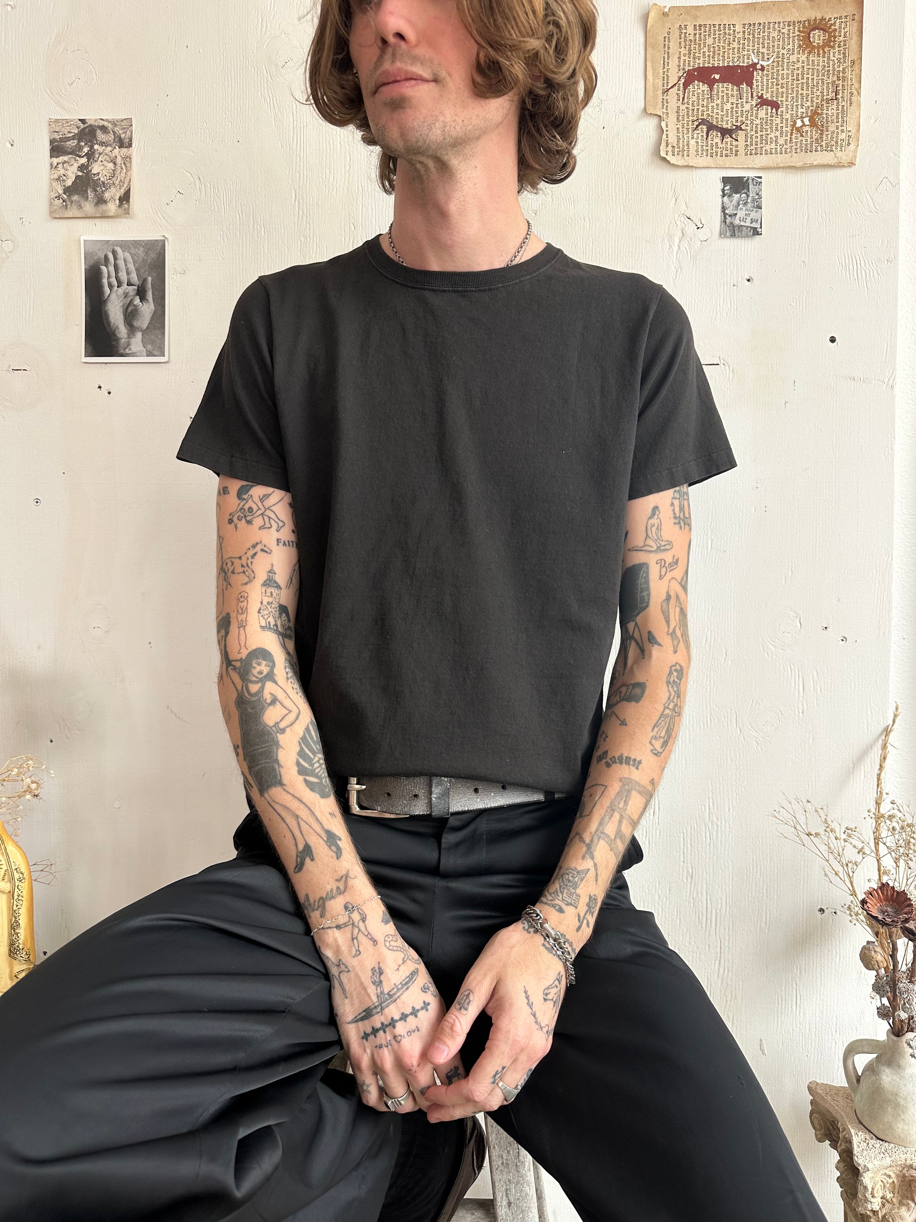 1980s Perfect Clean Faded Black Blank (M)